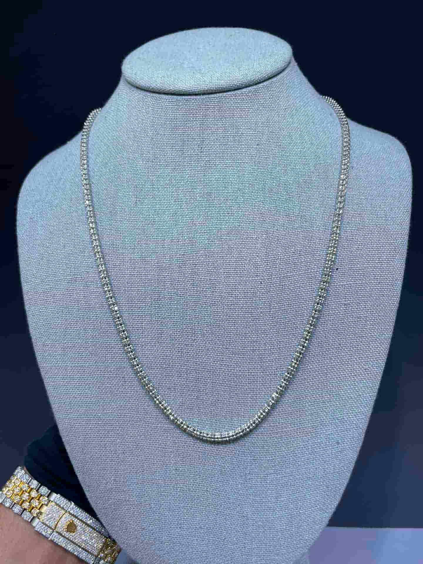 Diamond Cut White Gold Chain