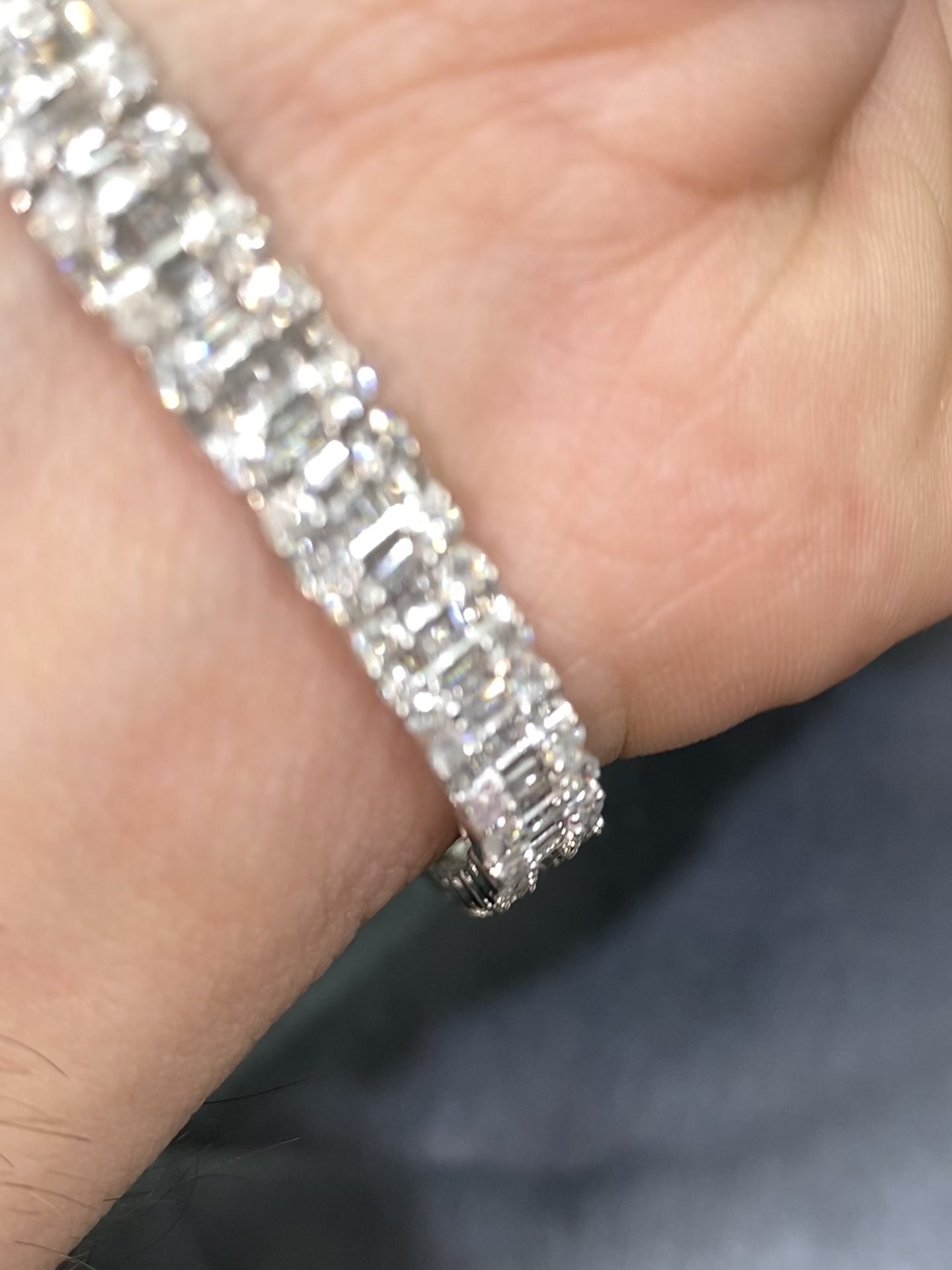 New 14k “iced” baguette bracelet Vvs1