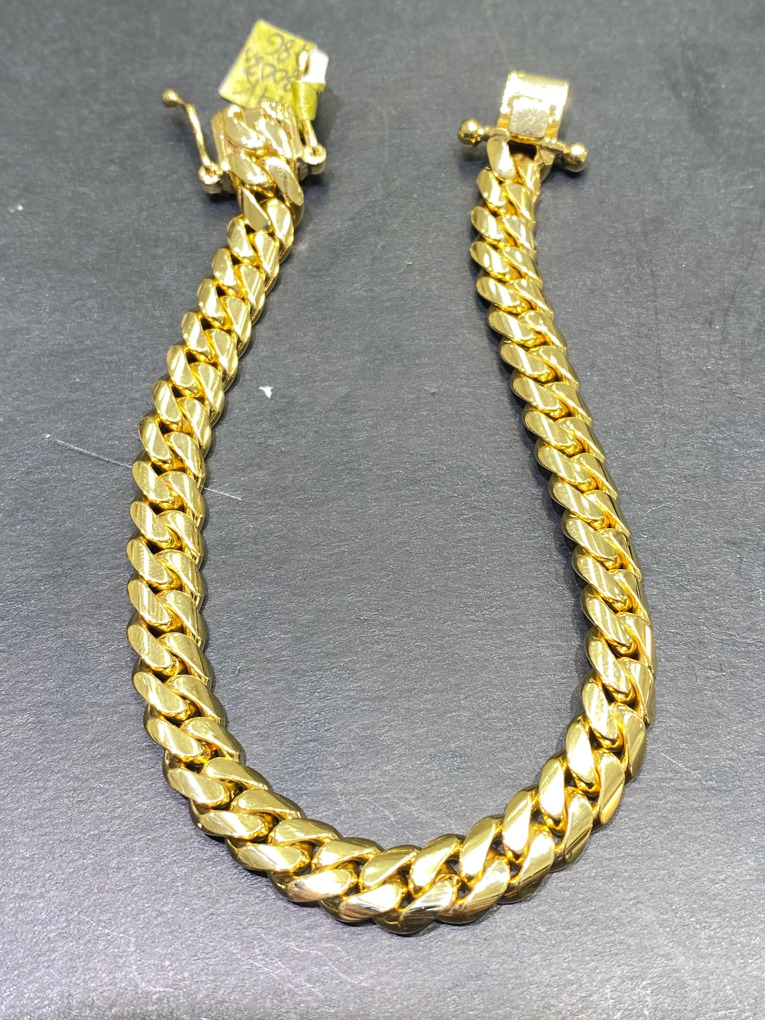 new 10k solid miami cuban link bracelet 10.2mm wide,8.5 inches,47 grams