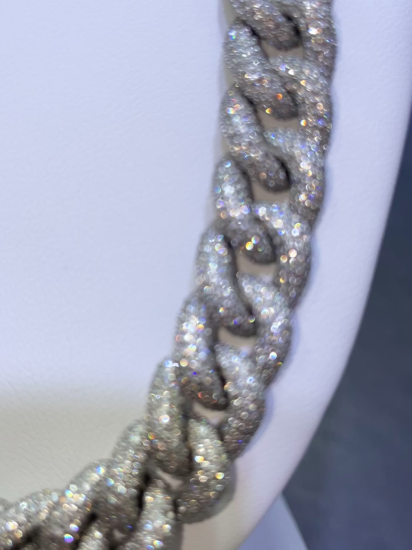 New 14k 34cts.t.w. Vs1 “infinity diamond chain”Miami Cuban link 12mm, 208 grams