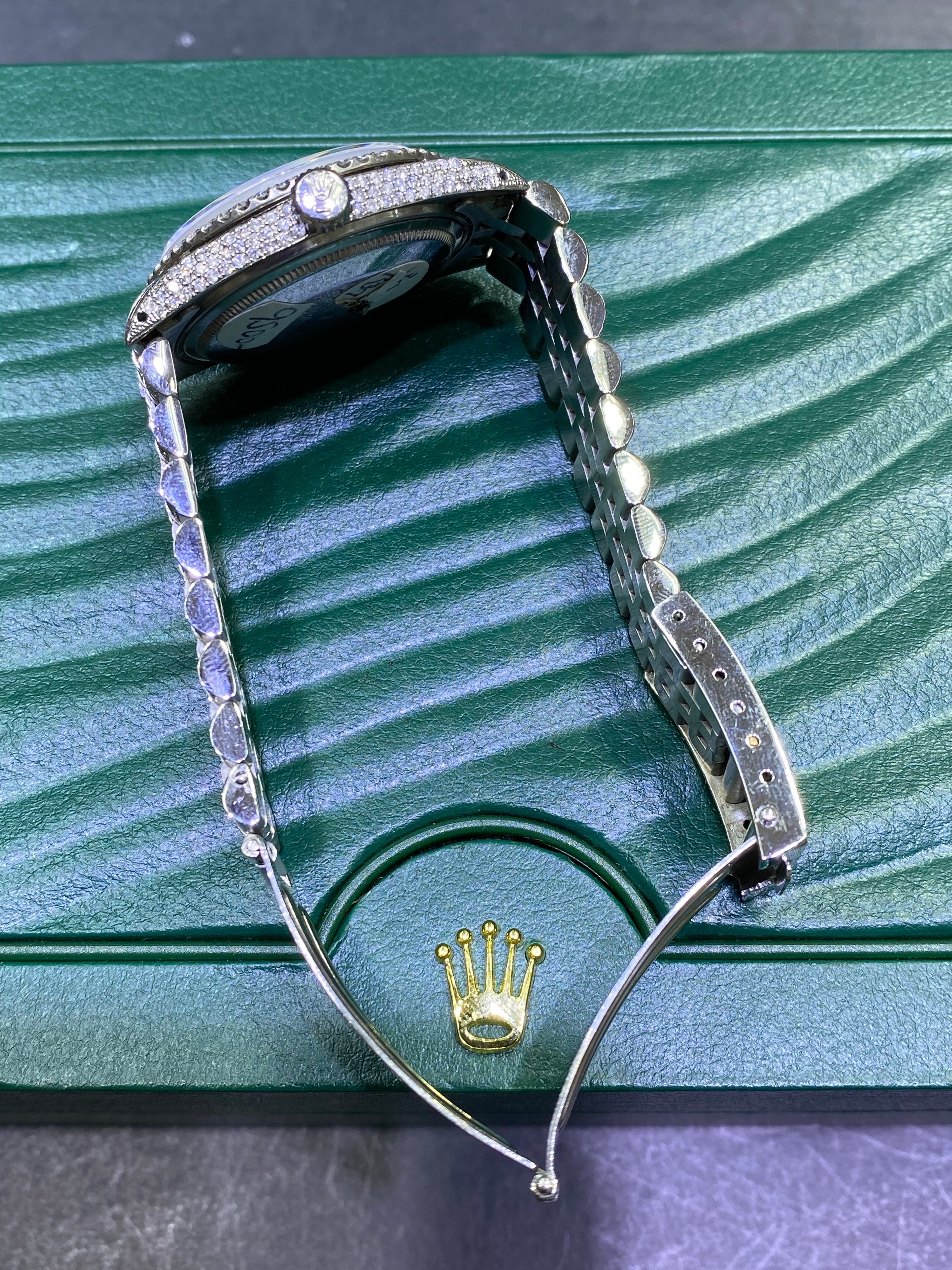 36mm rolex โiced bustdown โ 15cts natural diamond ๐ vs1