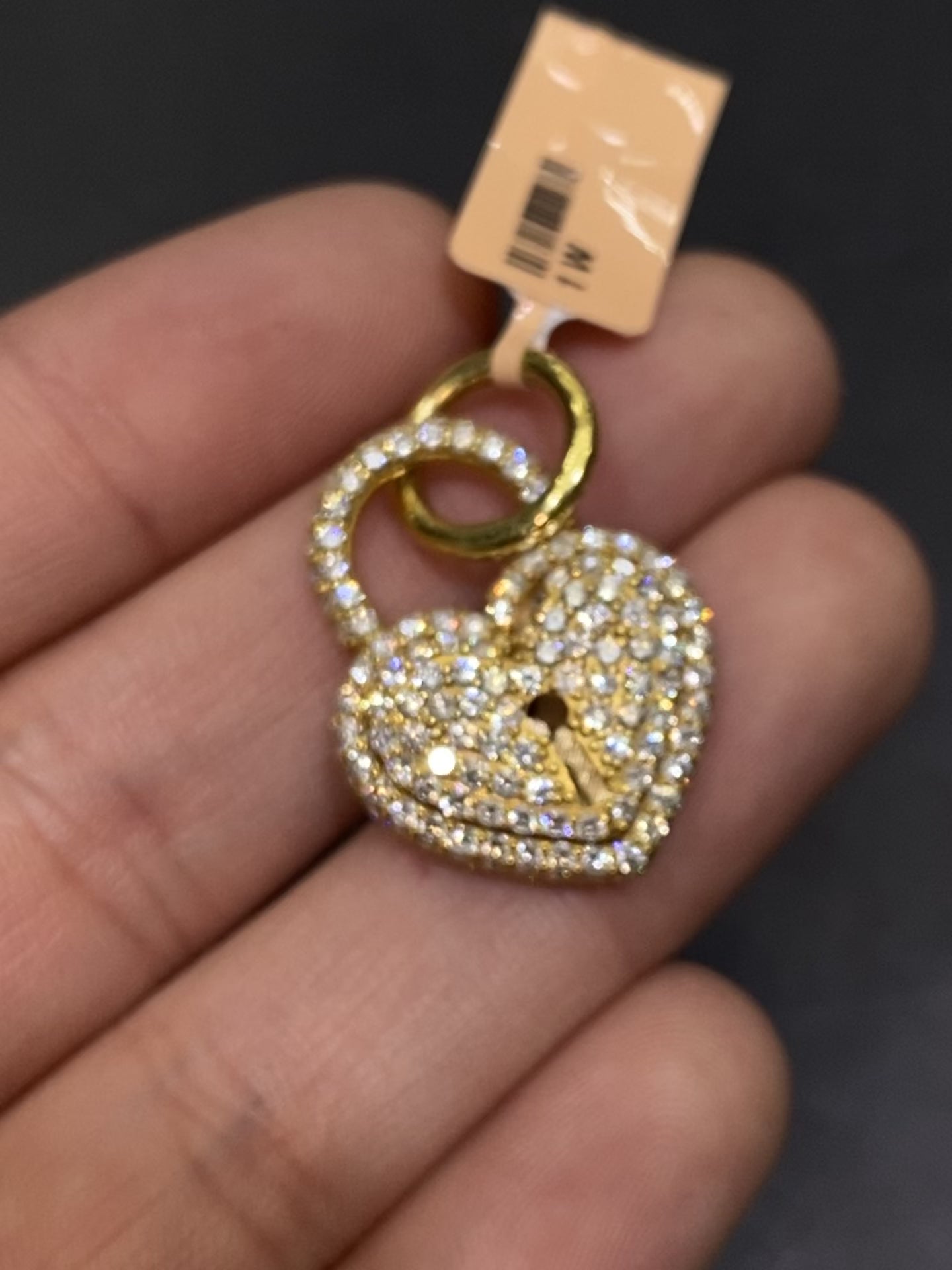 New14k pendant Love ❤️ heart lock Vs1 3cts.t.w..