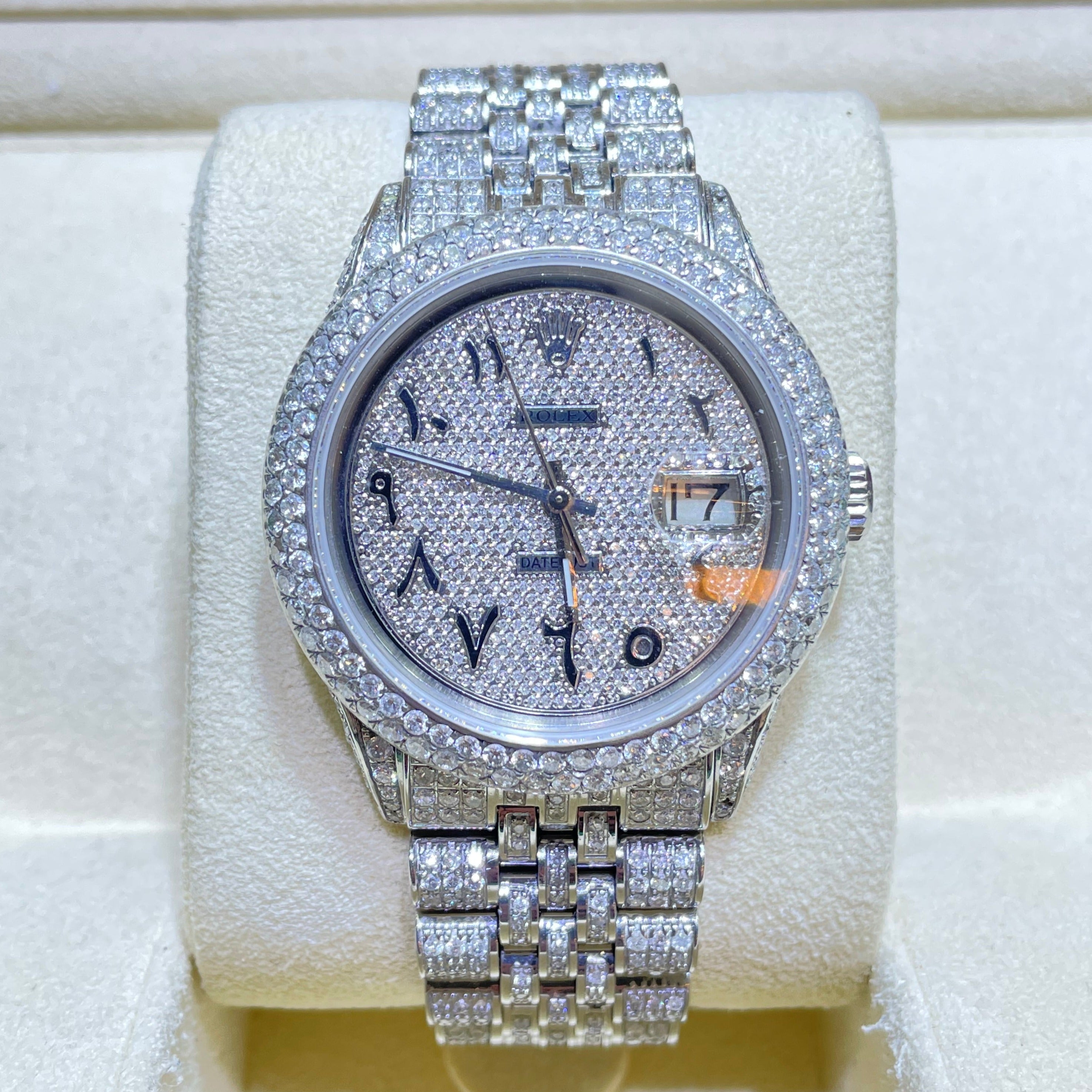 36mm rolex double bezel iced bust down