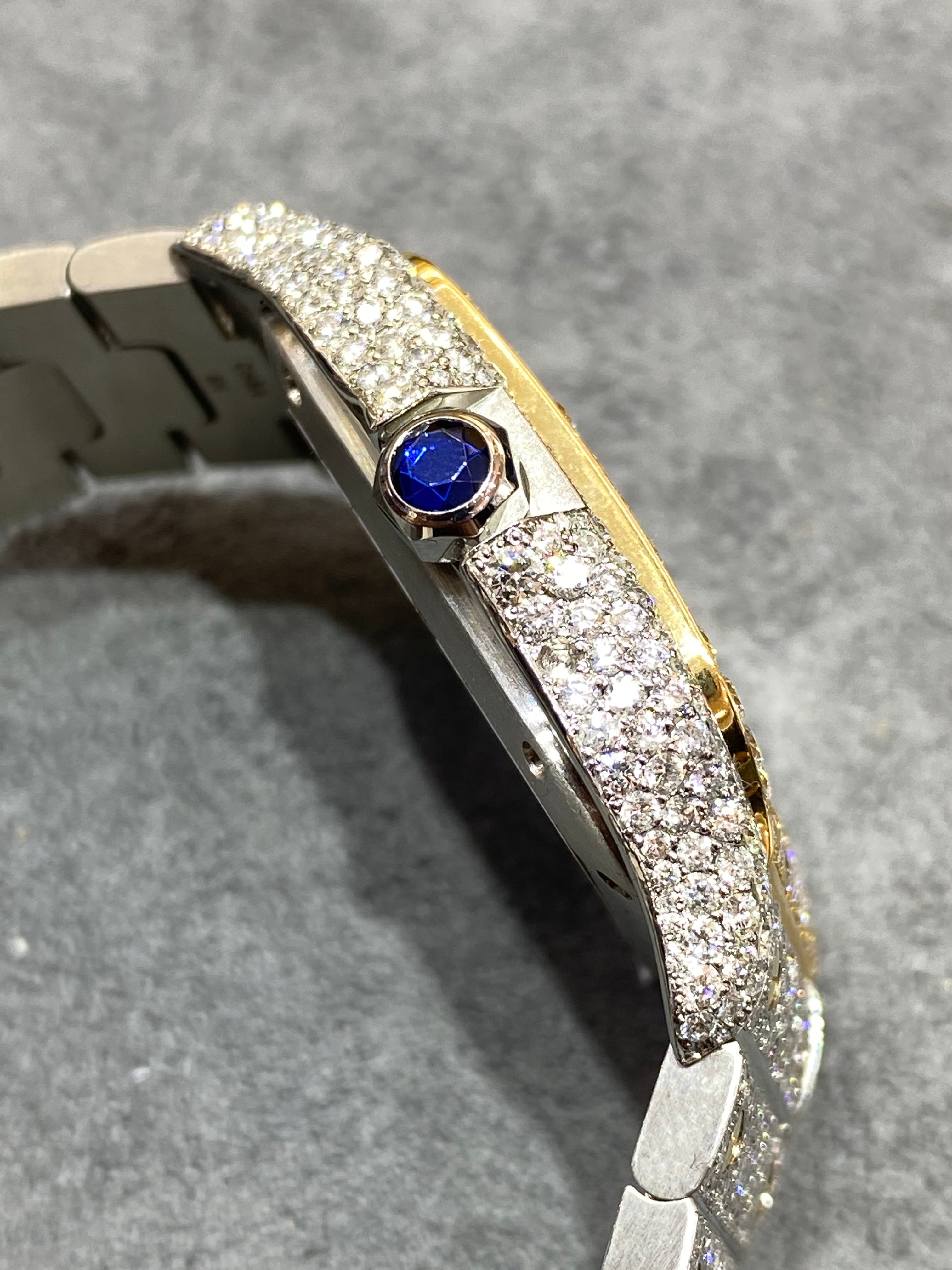 41mm cartier santos xl “iced bustdown “ 2-tone 18k screws 22cts.t.w. natural diamonds 💎