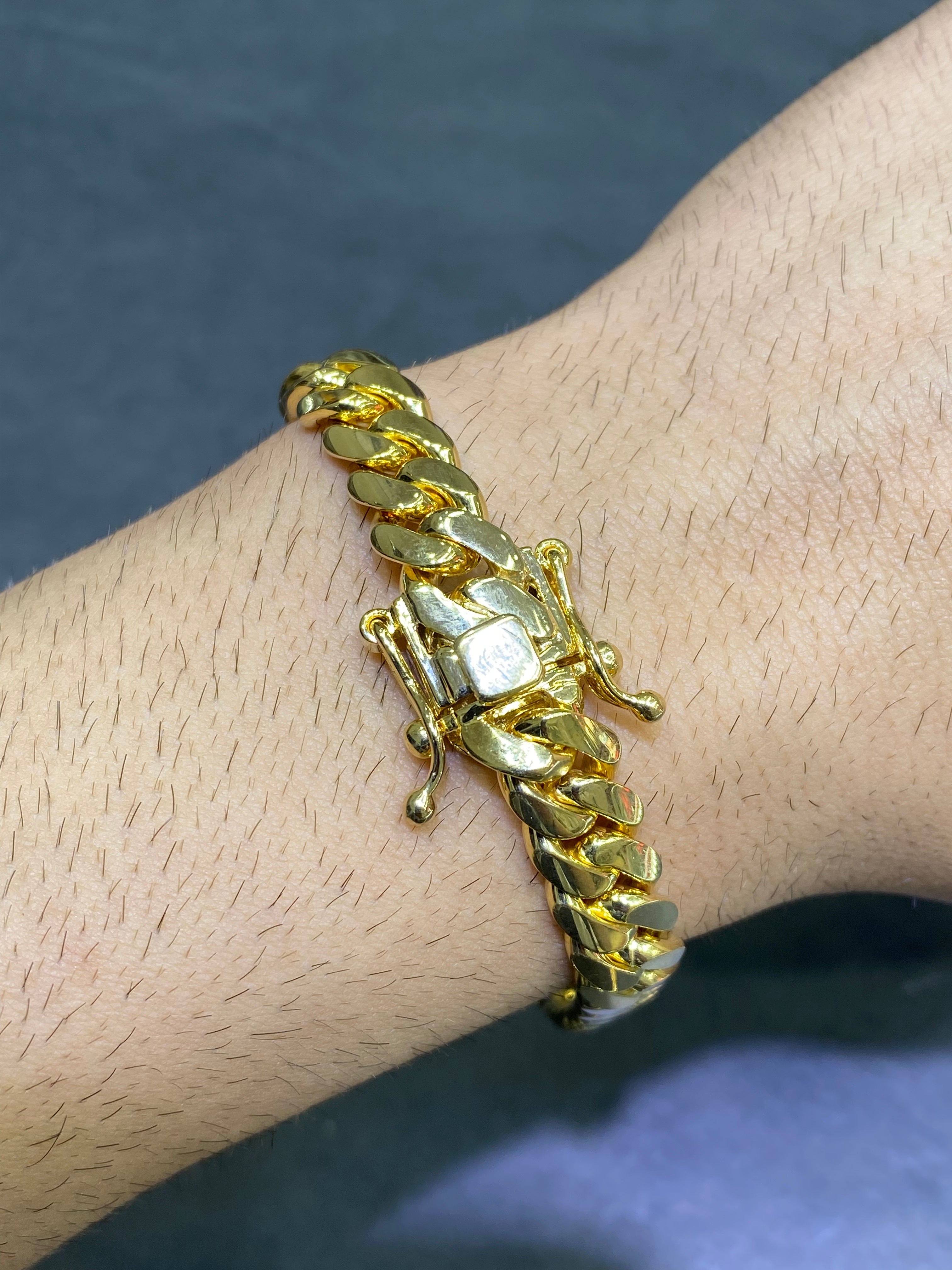 solid miami cuban link bracelet