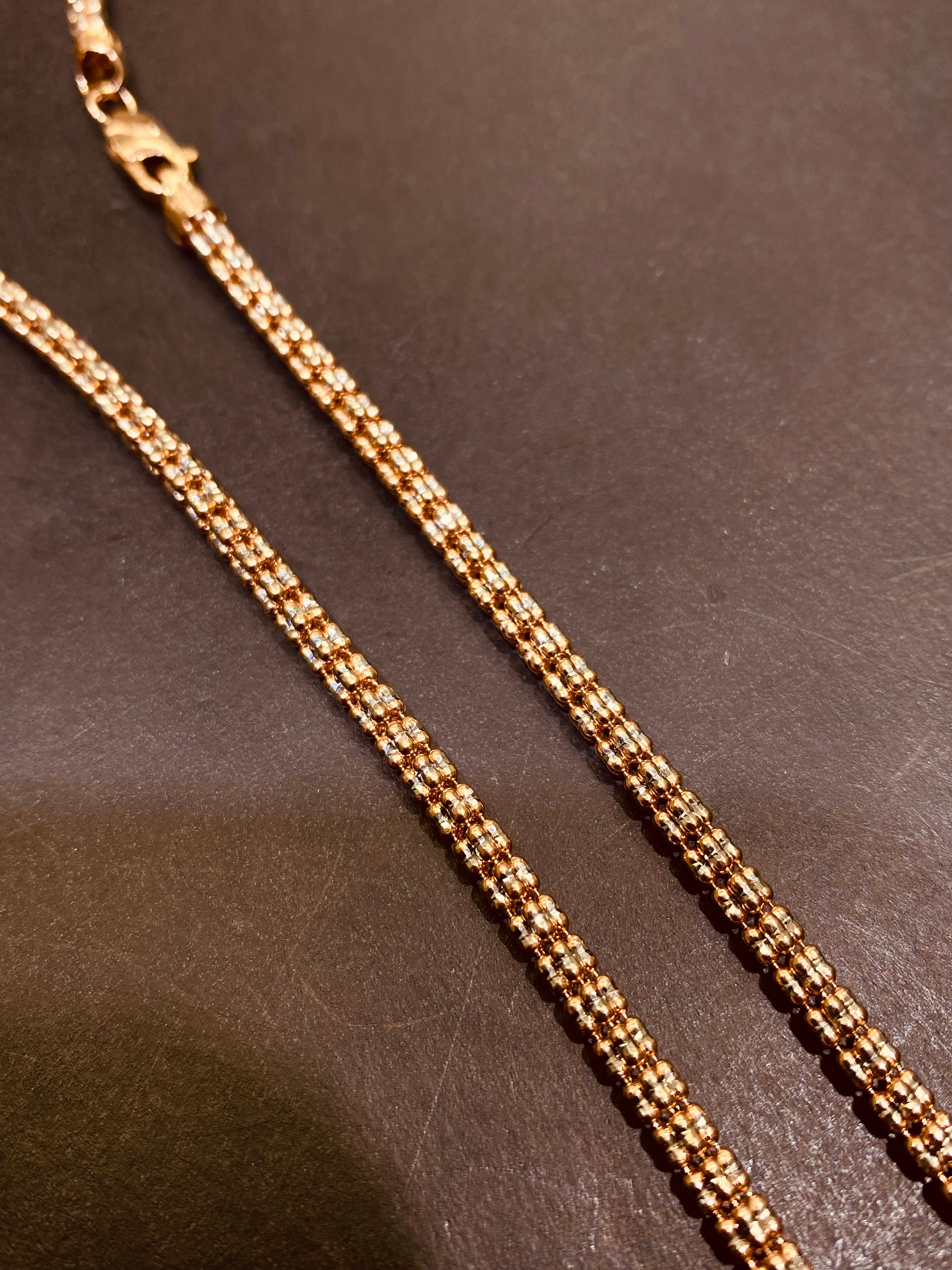 new 10k rose gold diamond cut italian chain