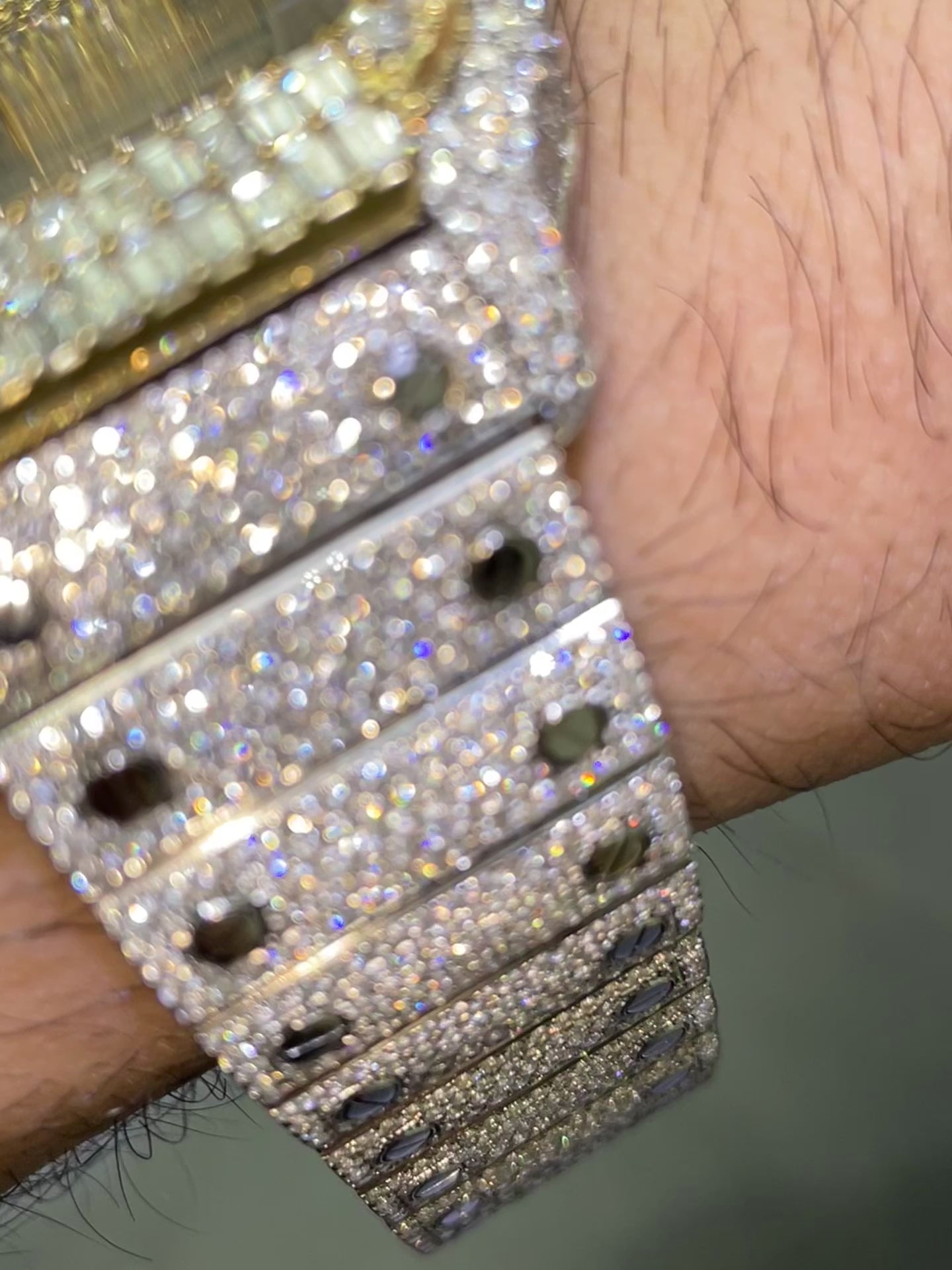 iced out cartier watch baguette cartier watch "iced bust down" 22 cts t.w. vs1 natural diamonds two tone