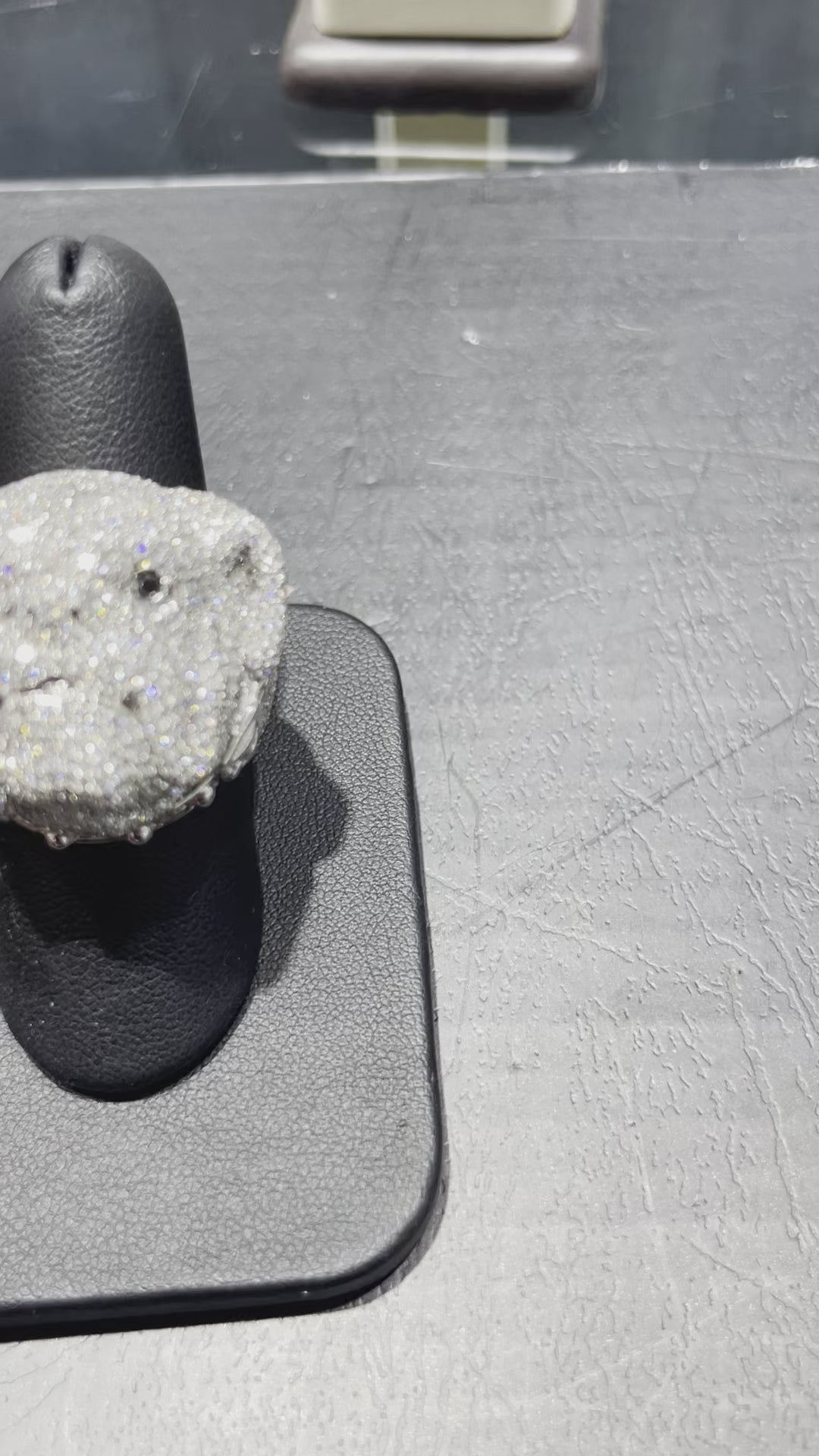 Custom made Iced 14k Bull Dog Bust Down Ring with 5.6cts (1,170 pcs, F+)of VS1 Natural Diamonds and 58 grams of 14k gold