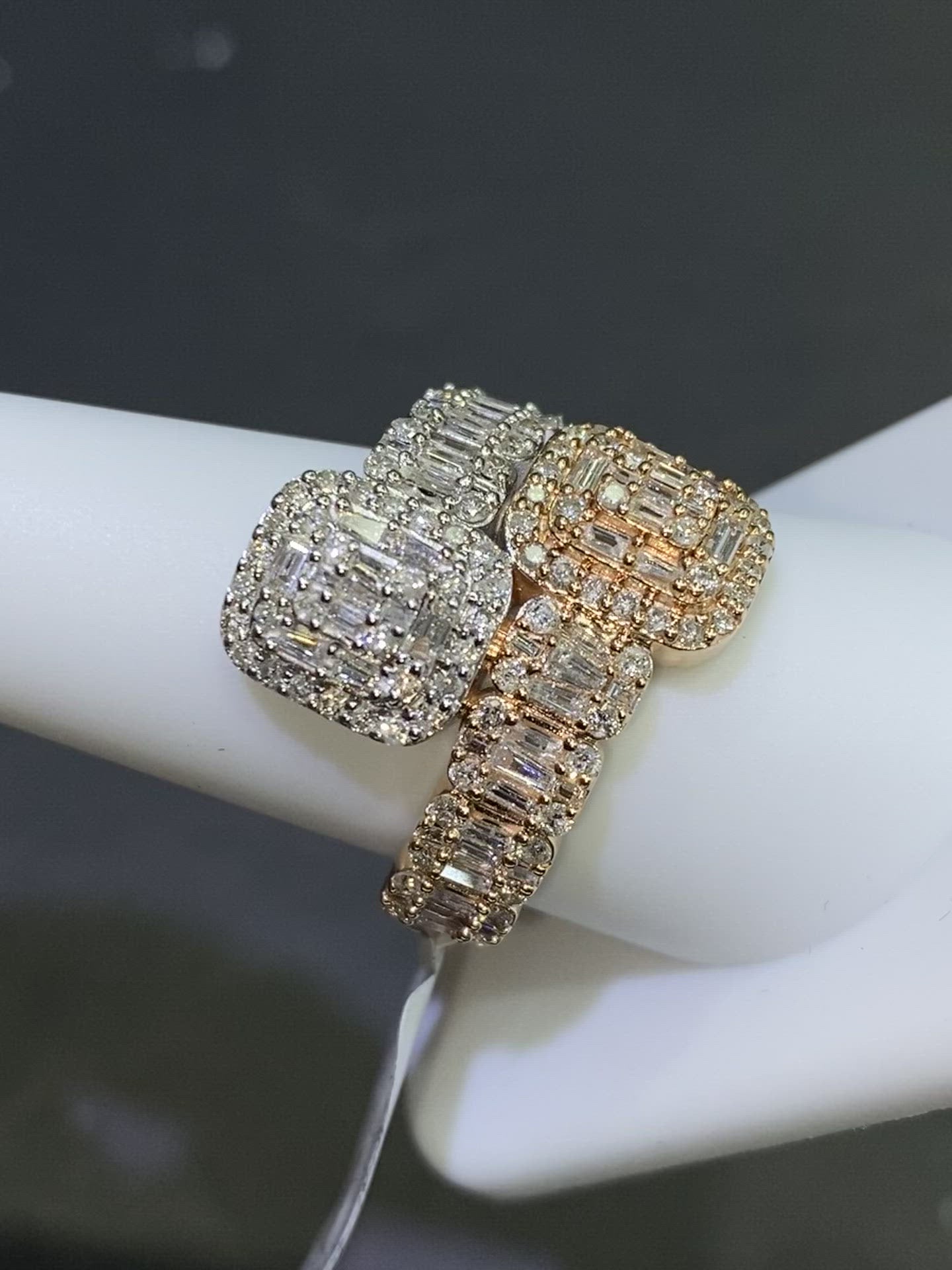 new 14k white ,rose,or yellow 2 carat vs1 natural diamonds baguettes ring