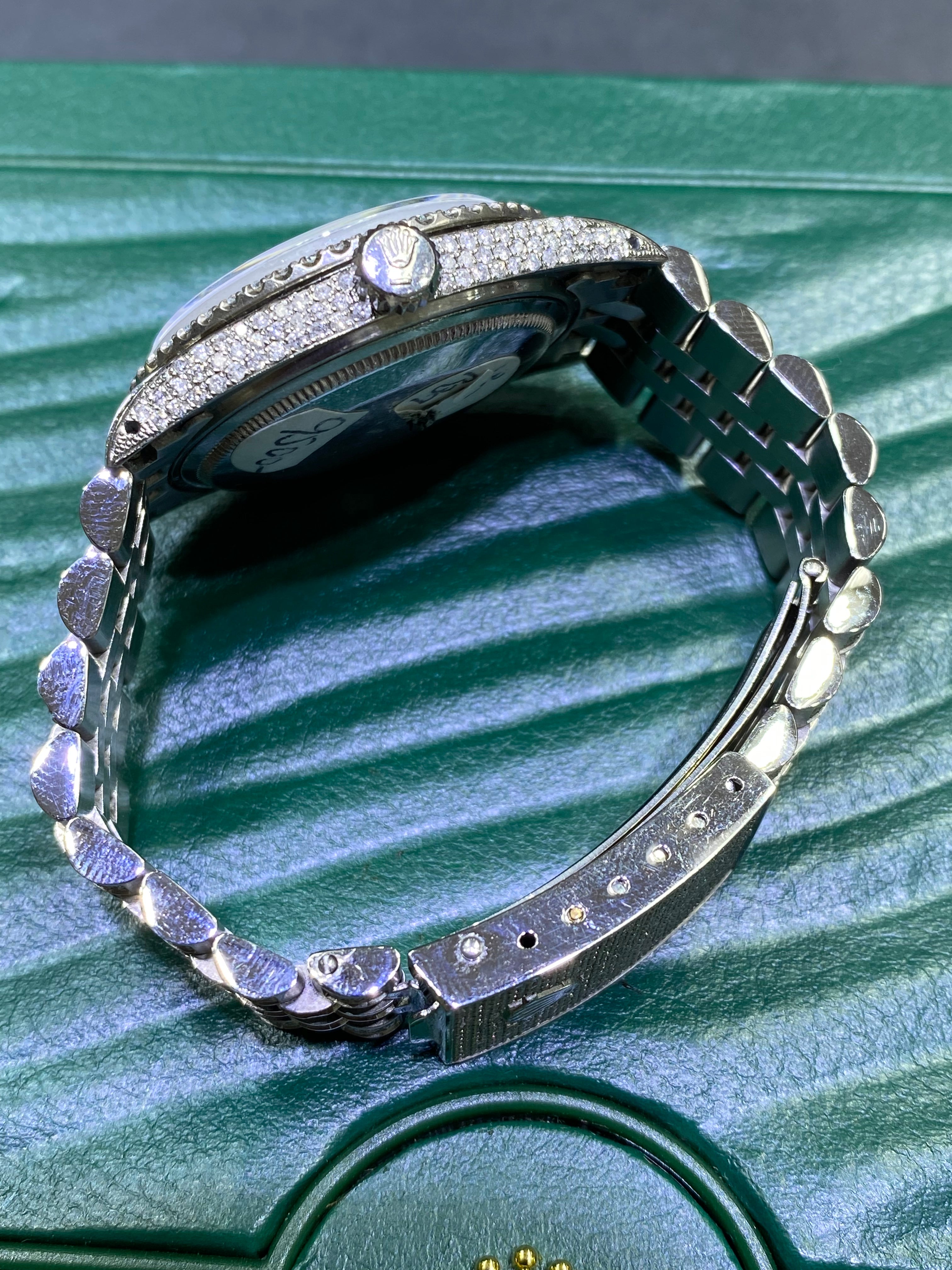 36mm rolex โiced bustdown โ 15cts natural diamond ๐ vs1