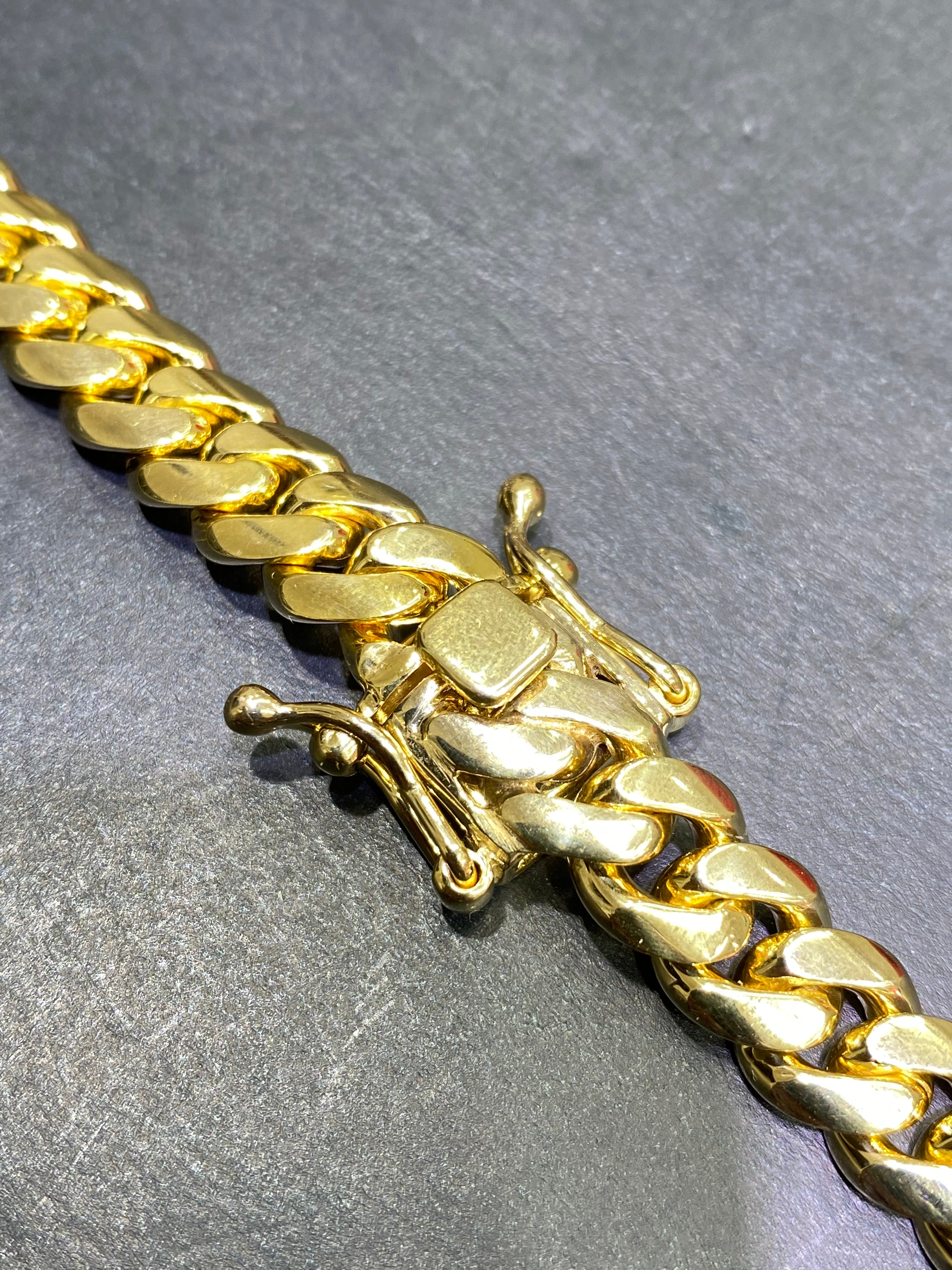 new 14k solid miami cuban link bracelet 55grams,9mm,8.5 inches