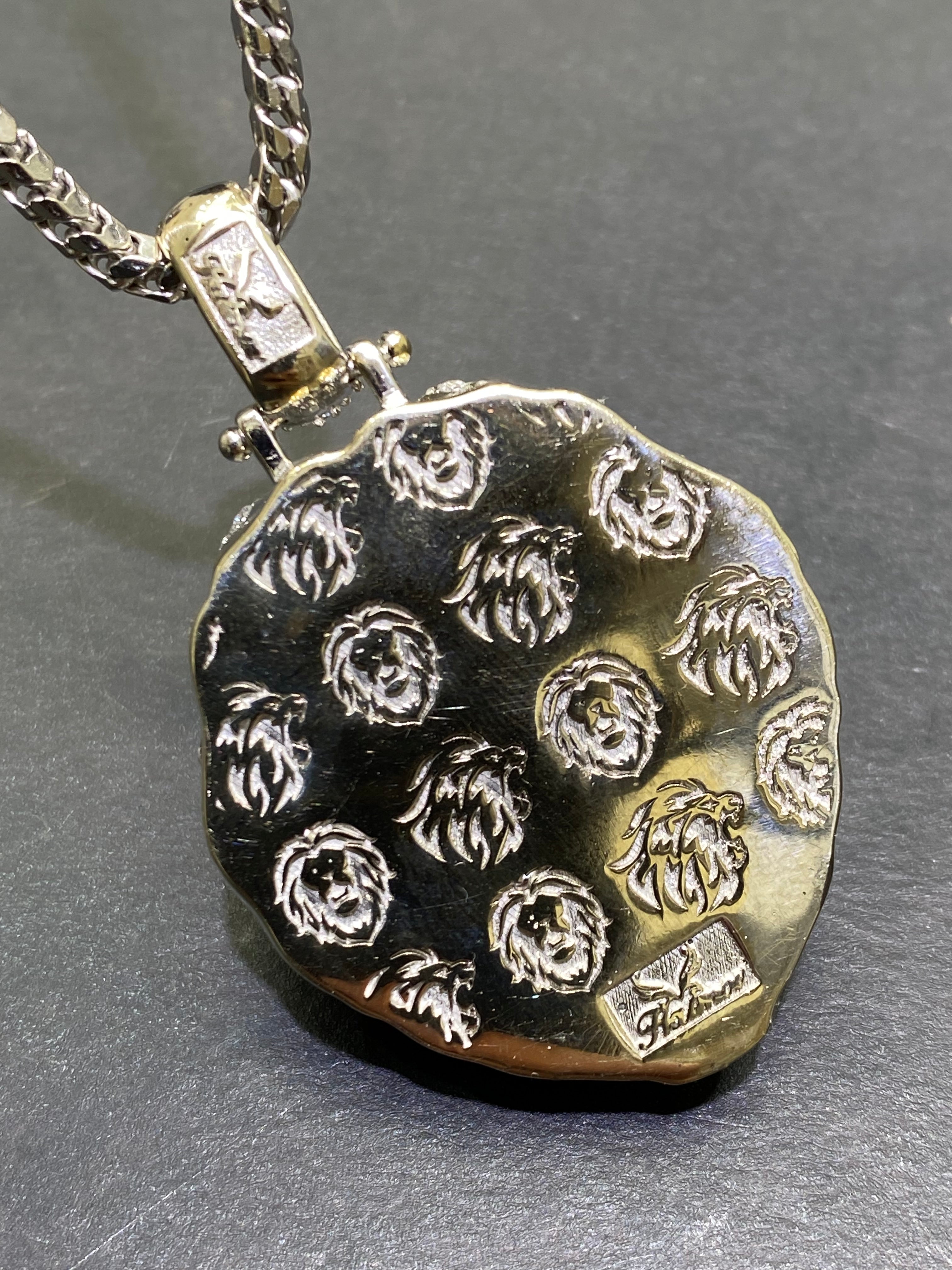 New 14k "Iced Out" Lion Custom Pendant 4 cts t.w. Natural VS1 Diamonds and 32 grams 14k White Gold