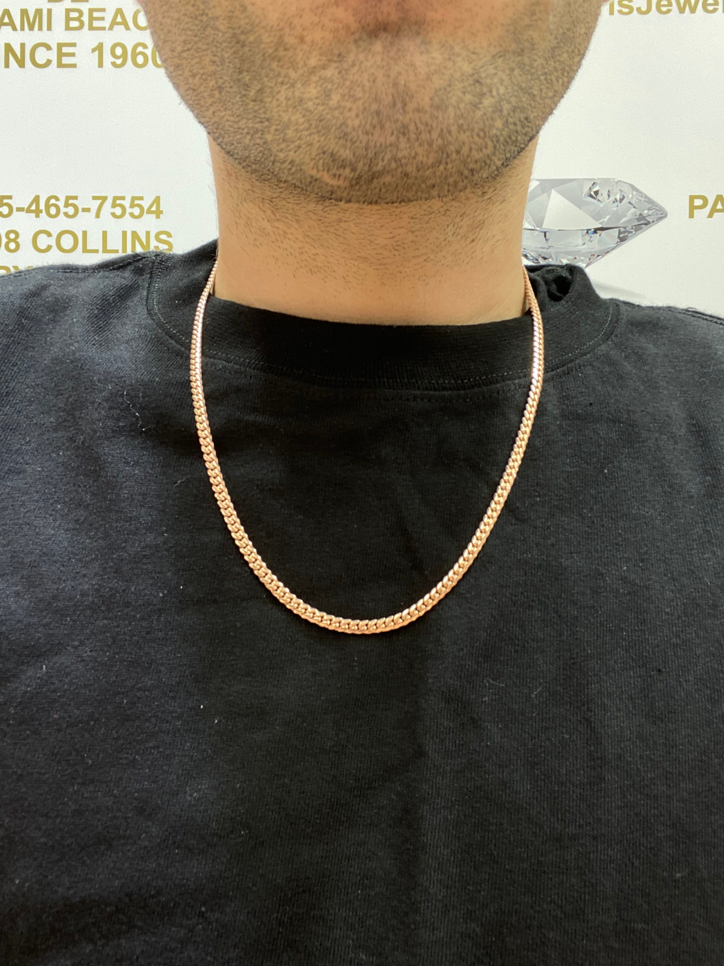 solid 10k rose gold miami cuban link
