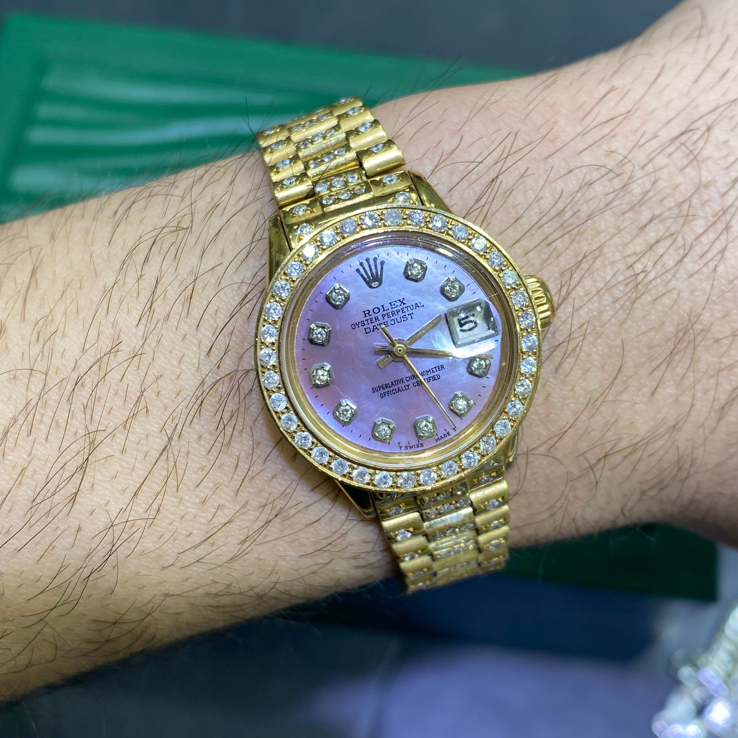 Rolex Bust Down Diamond Pearl Dial