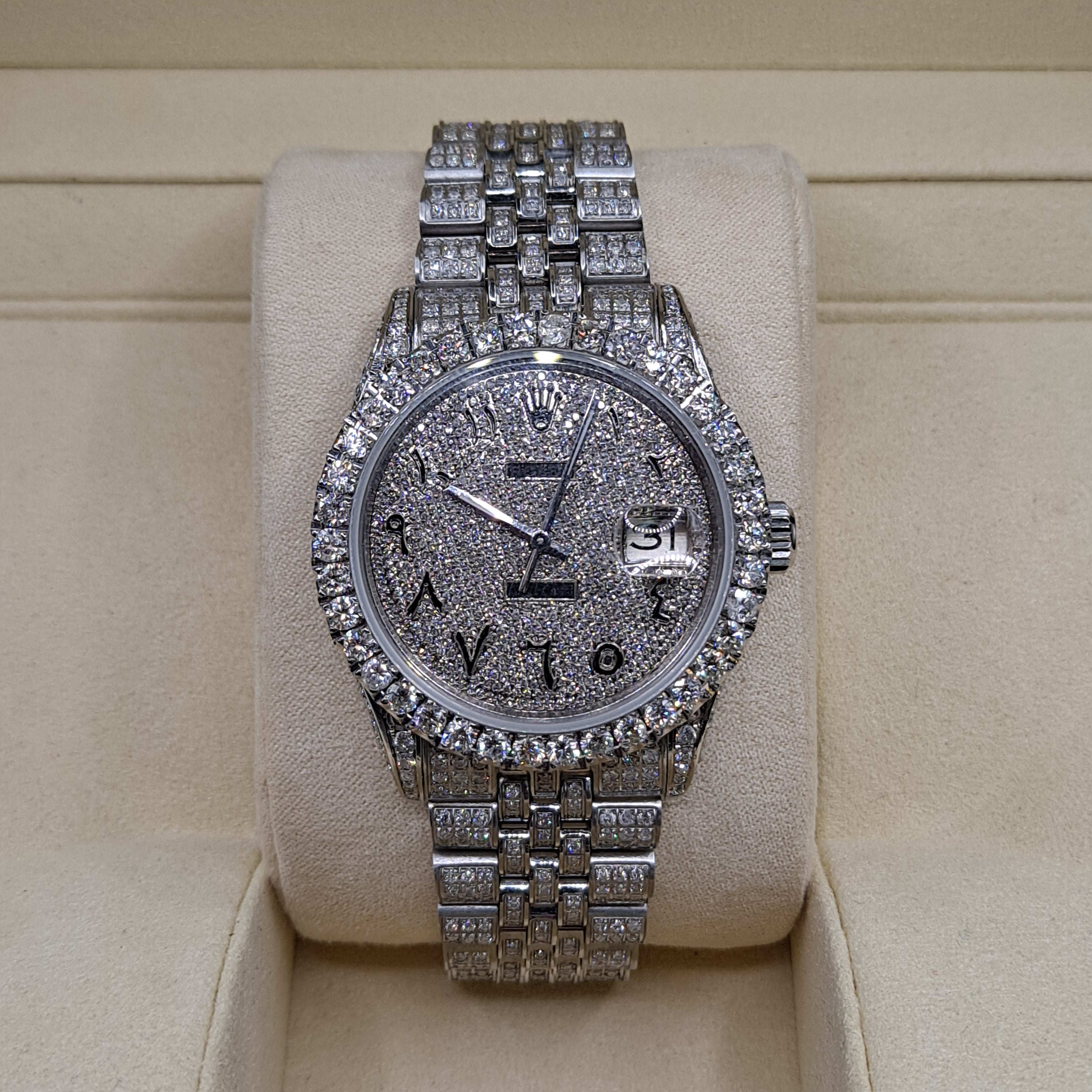 rolex #1601 arabic dial rolex 15cts natural