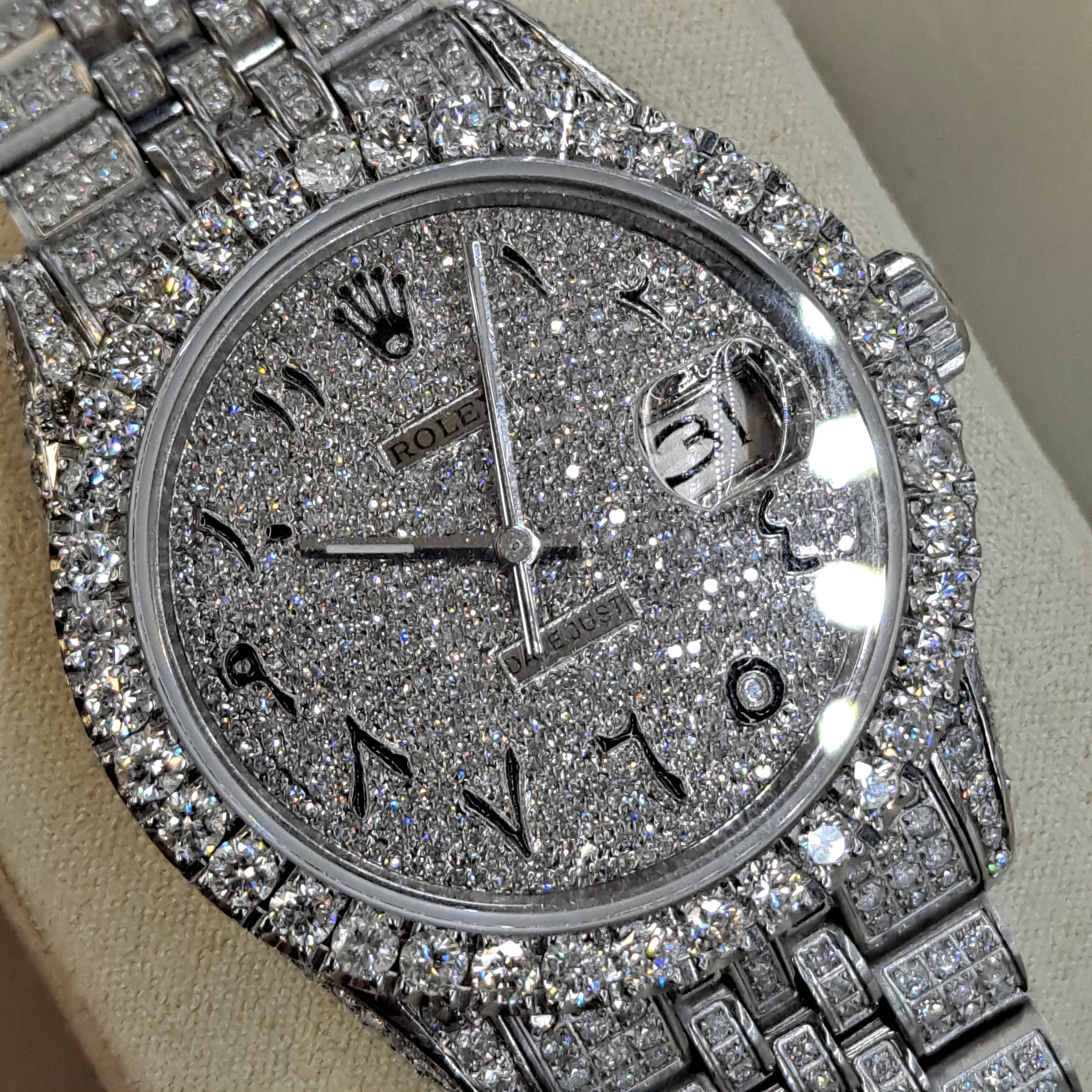 rolex #1601 arabic dial rolex 15cts natural
