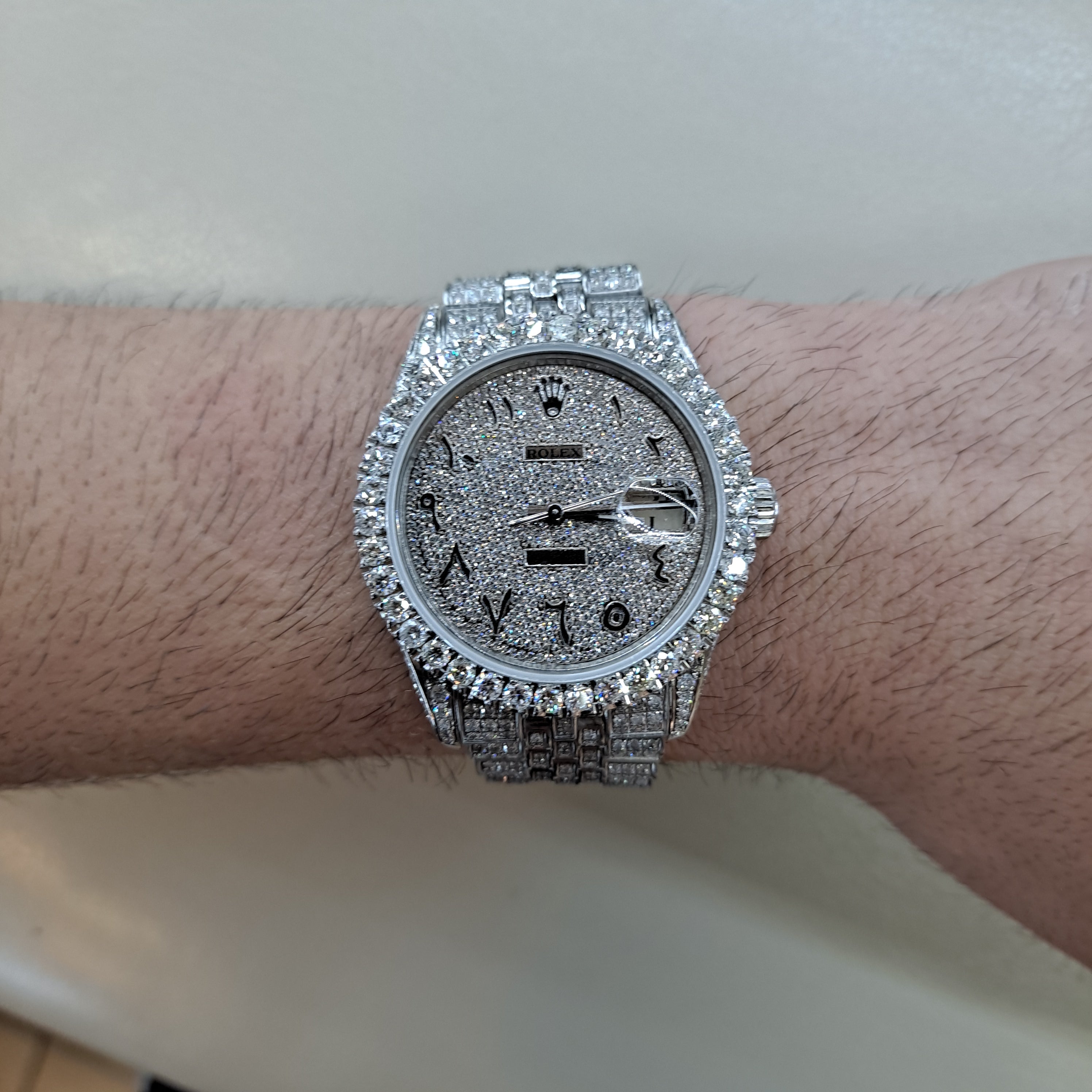 rolex #1601 arabic dial rolex 15cts natural