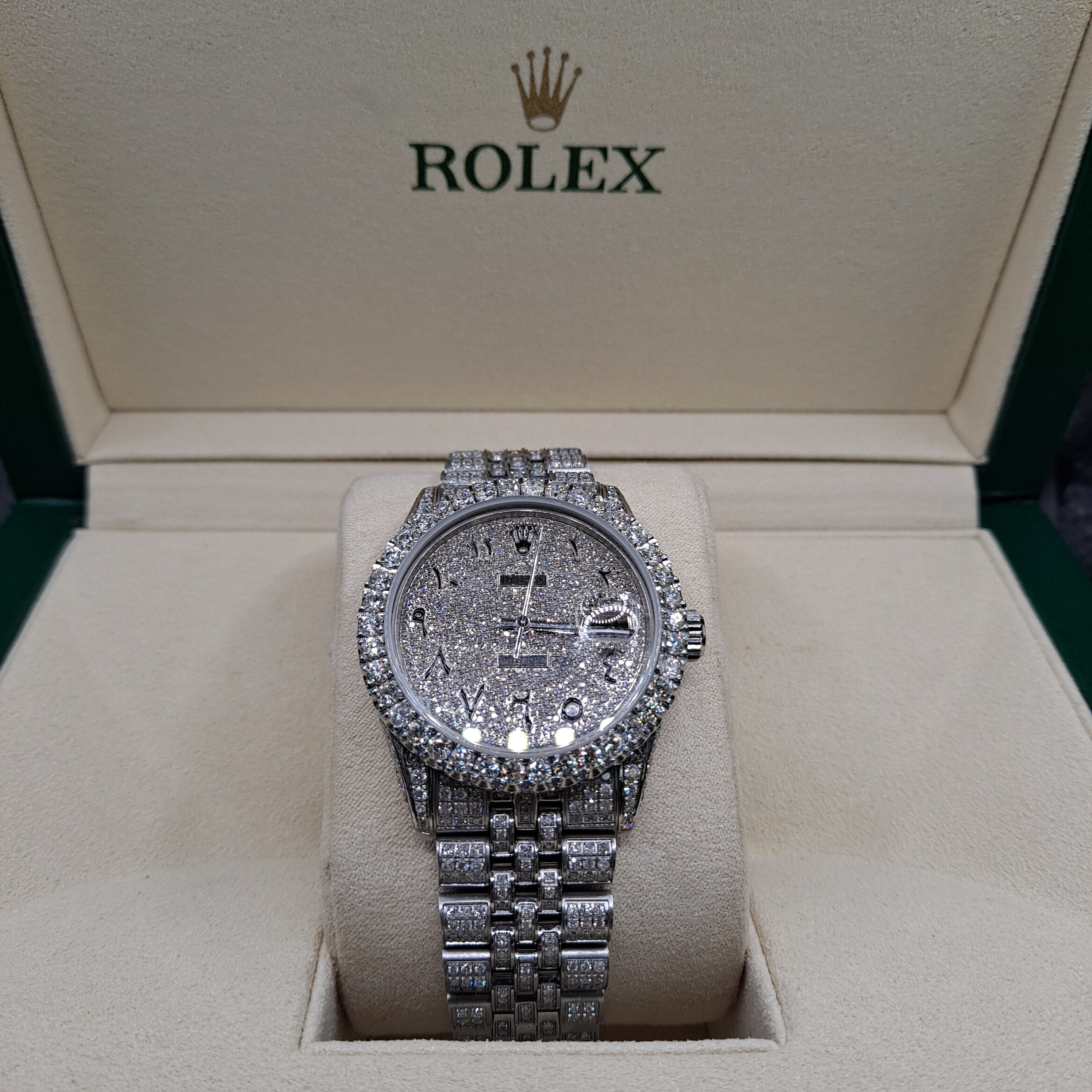 rolex #1601 arabic dial rolex 15cts natural
