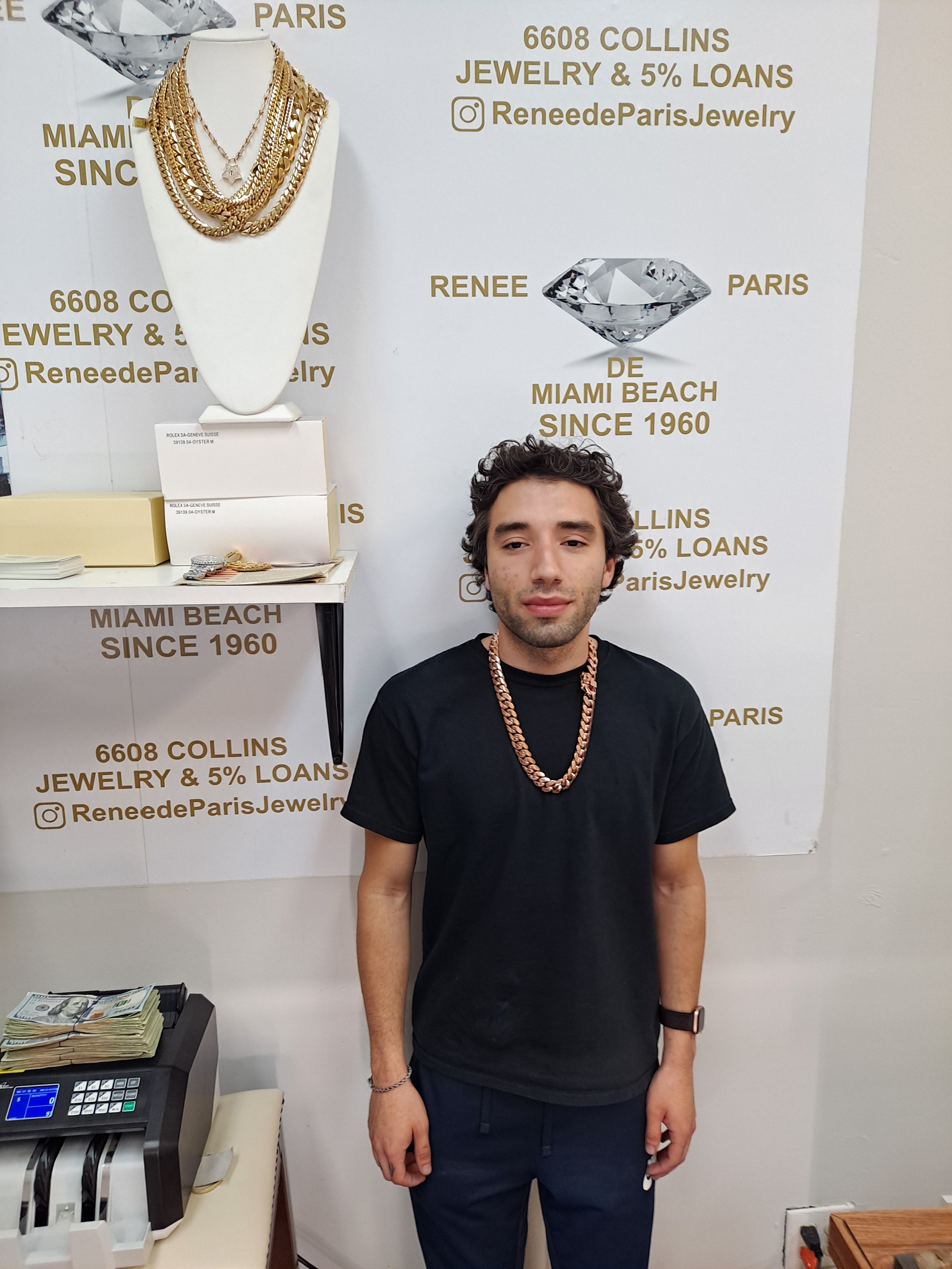 14k new miami cuban link 7.76 millimeters