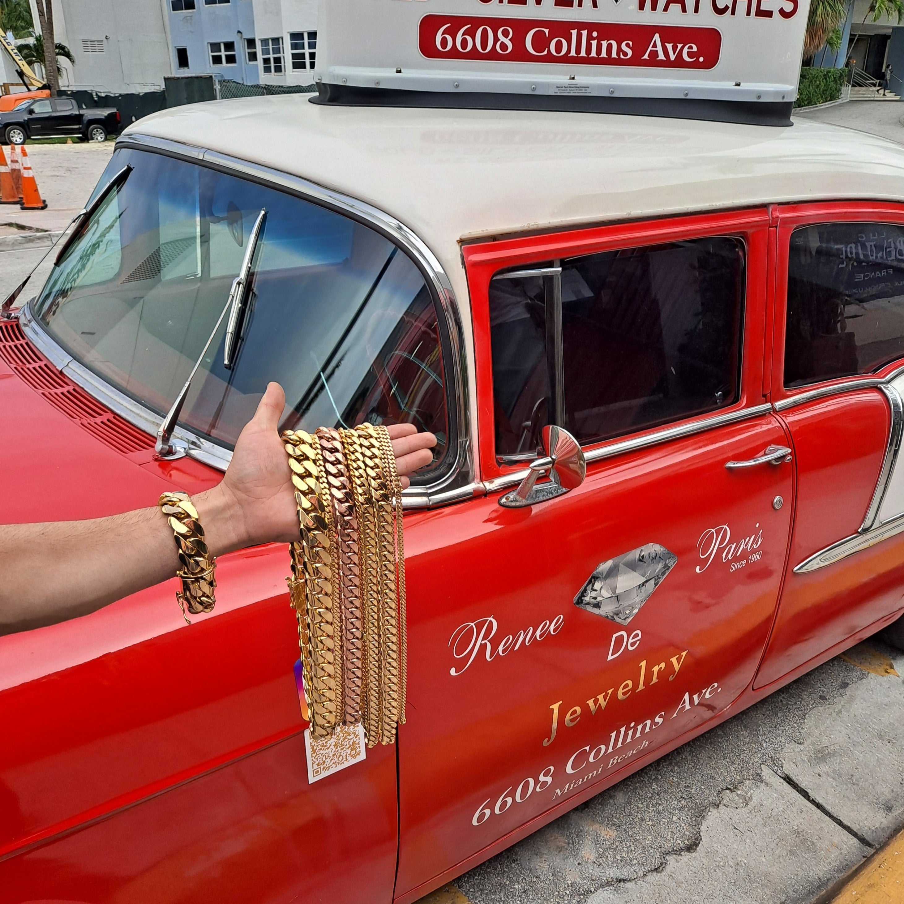 14k new miami cuban link,143 grams,23 inch,9mm