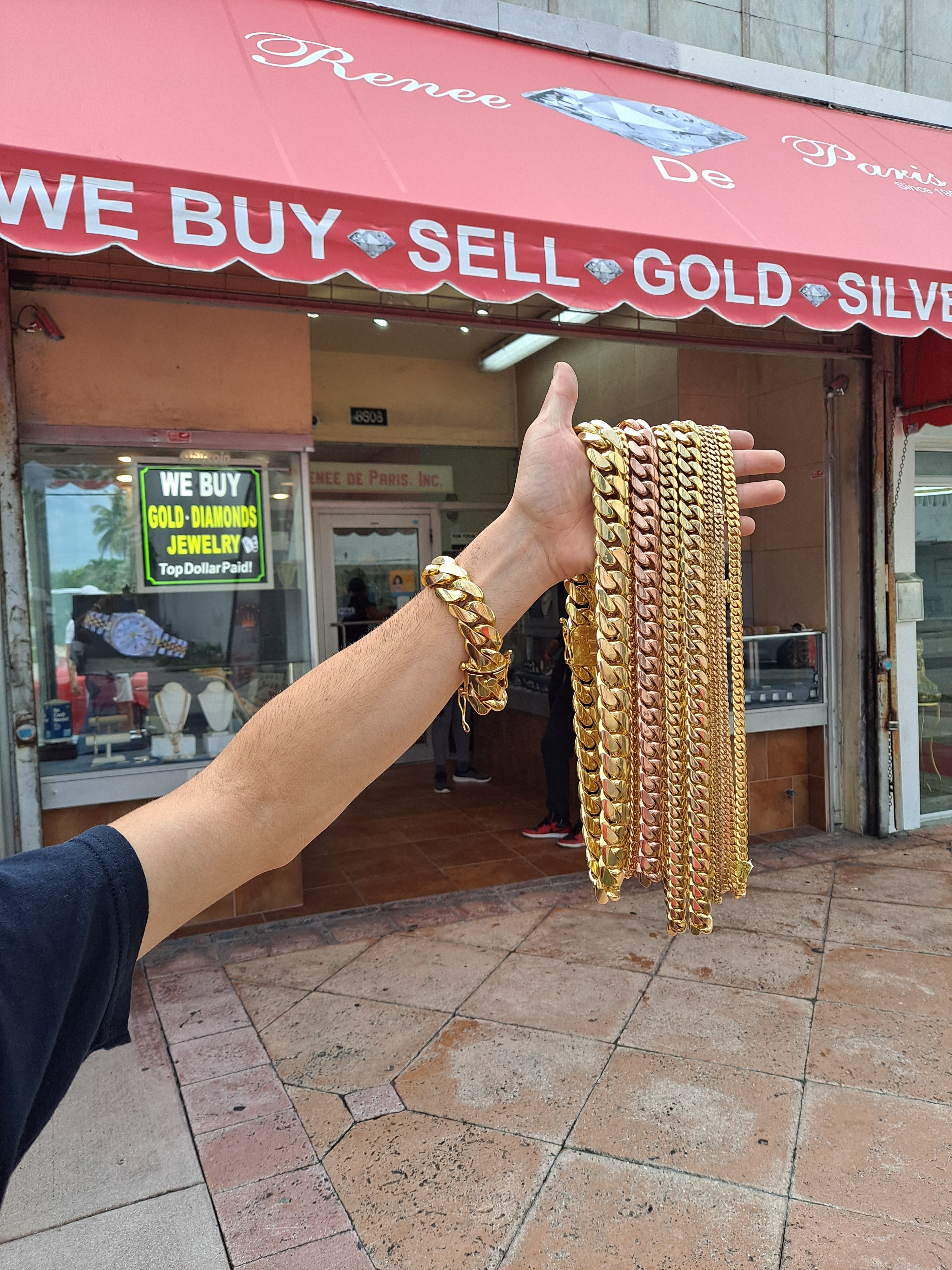 solid 10k new miami cuban link 45 grams 5.4mm 24inch