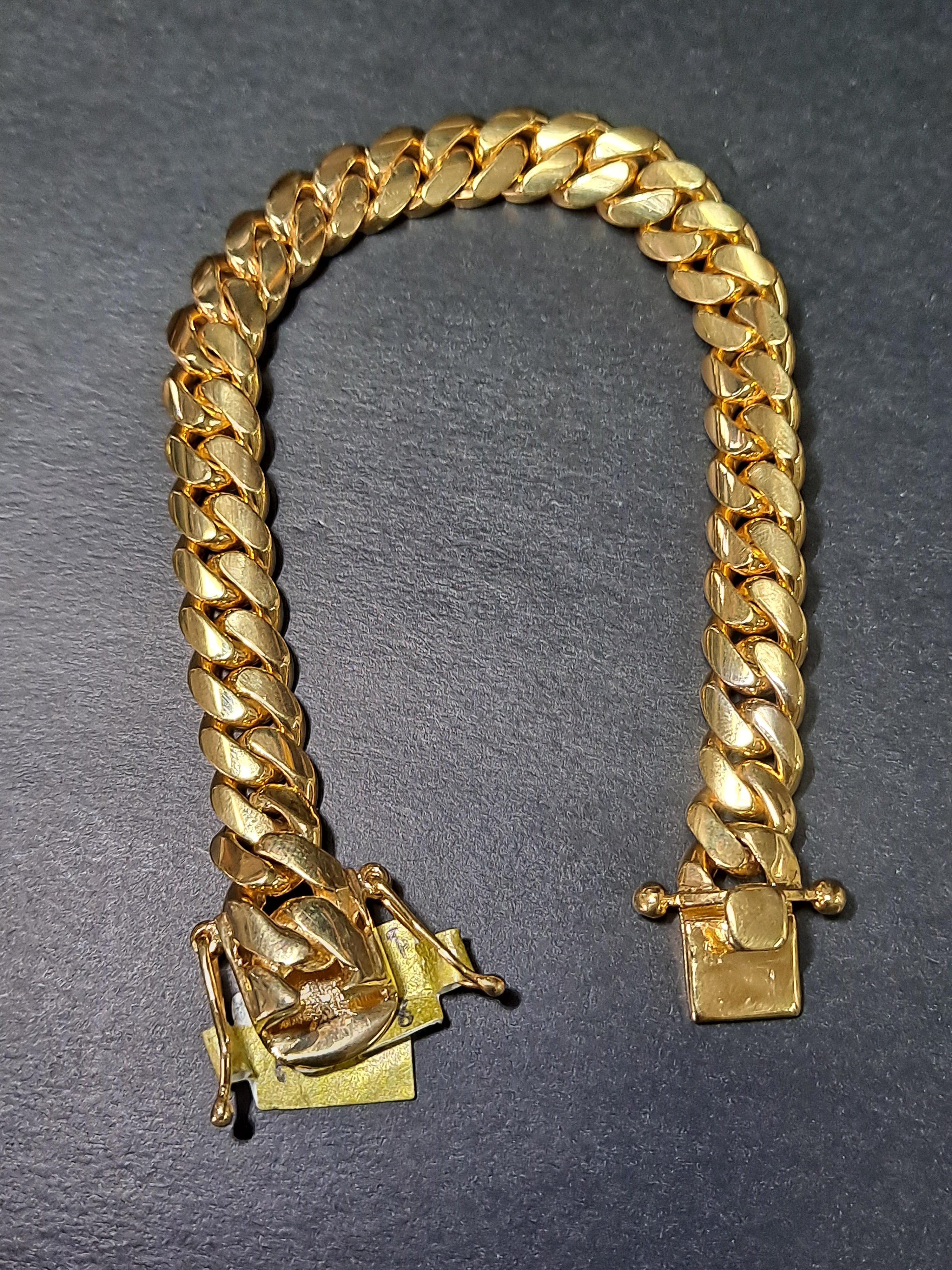 new 14k miami solid cuban link bracelet, 10mm 68.9 grams 8.5 inches
