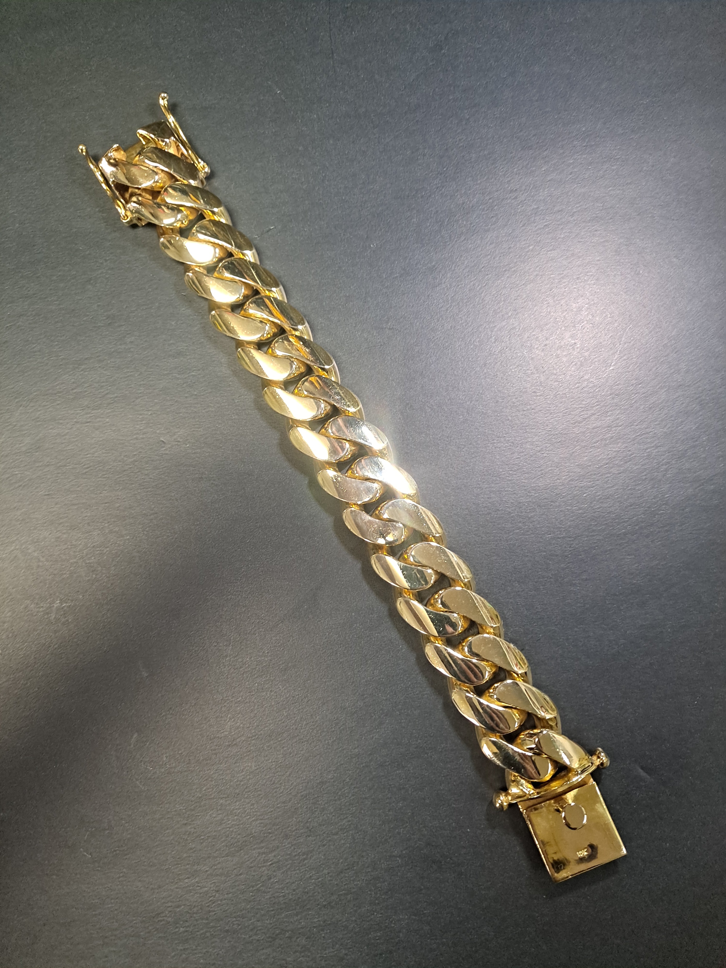 handmade 10k 25mm solid miami cuban link 329 grams bracelet