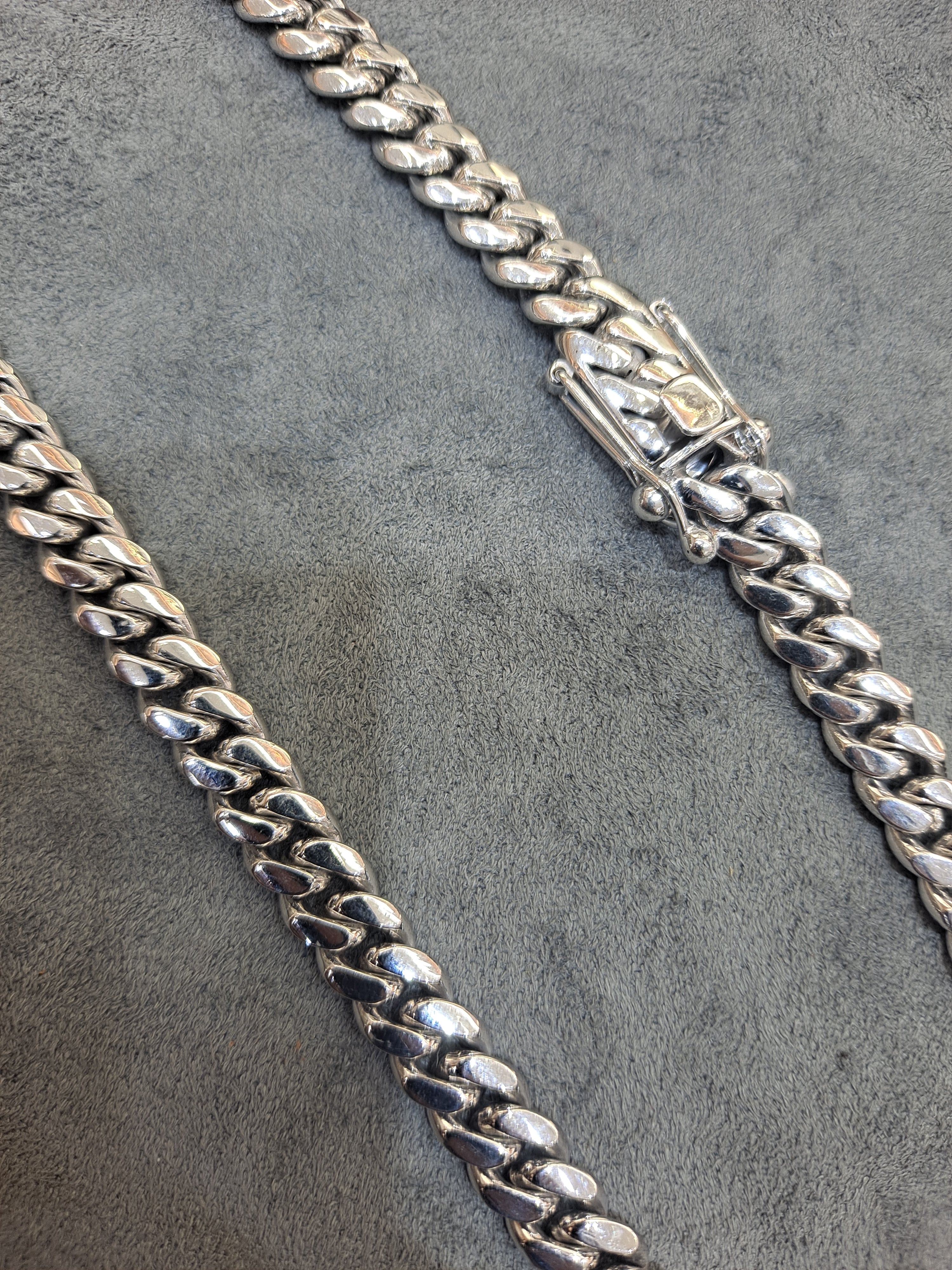 new 10k 8mm white gold solid miami cuban link 115 grams 22 inches