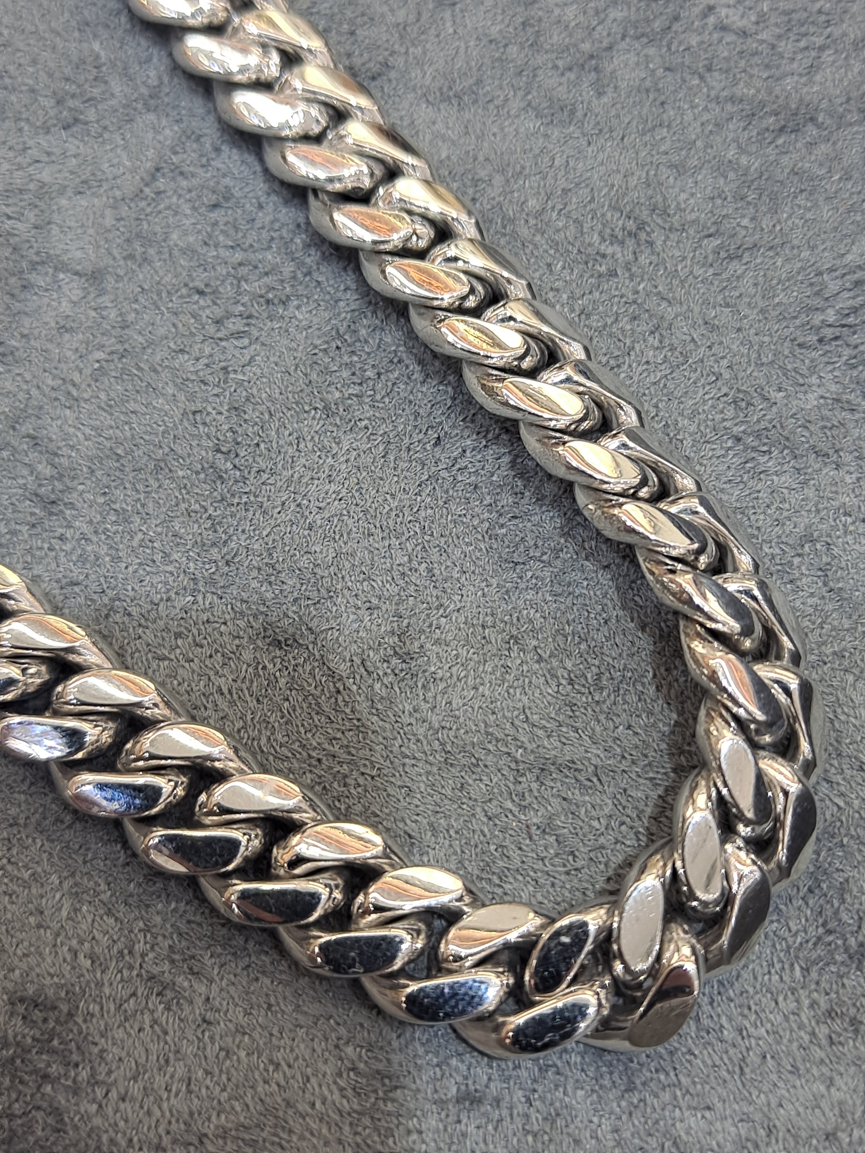 new 10k 8mm white gold solid miami cuban link 115 grams 22 inches