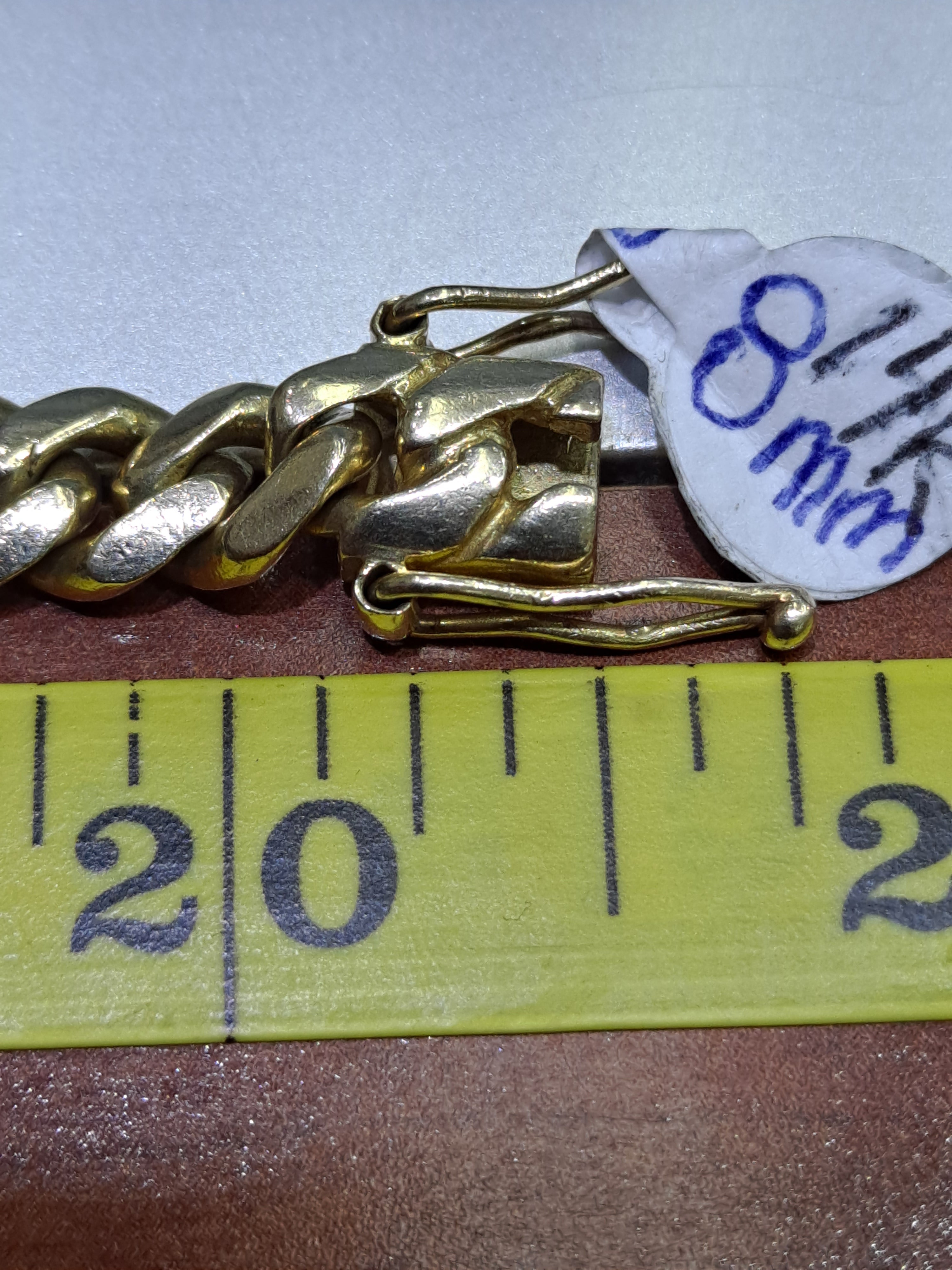 14k new miami cuban link 7.76 millimeters