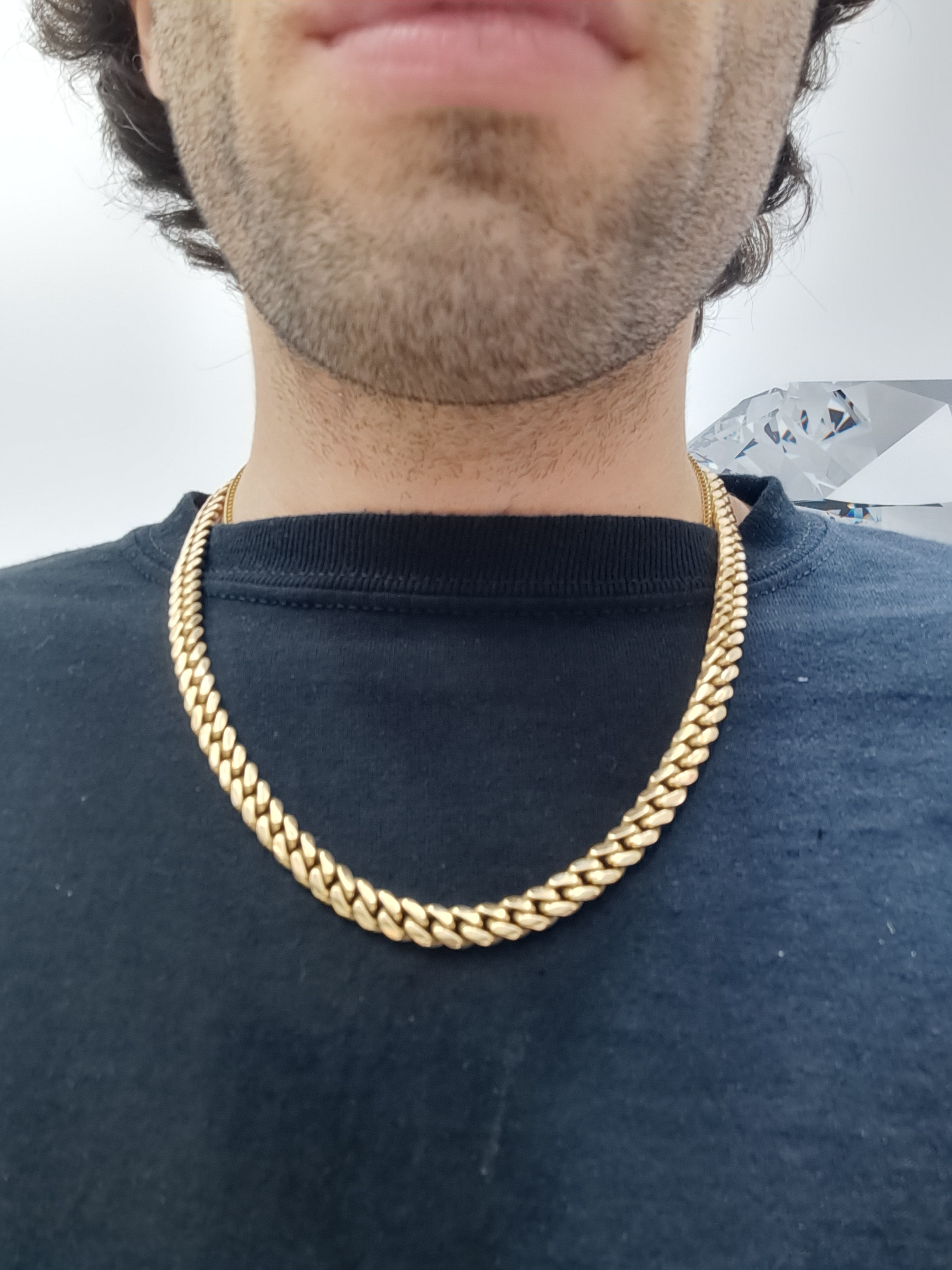14k new miami cuban link 7.76 millimeters