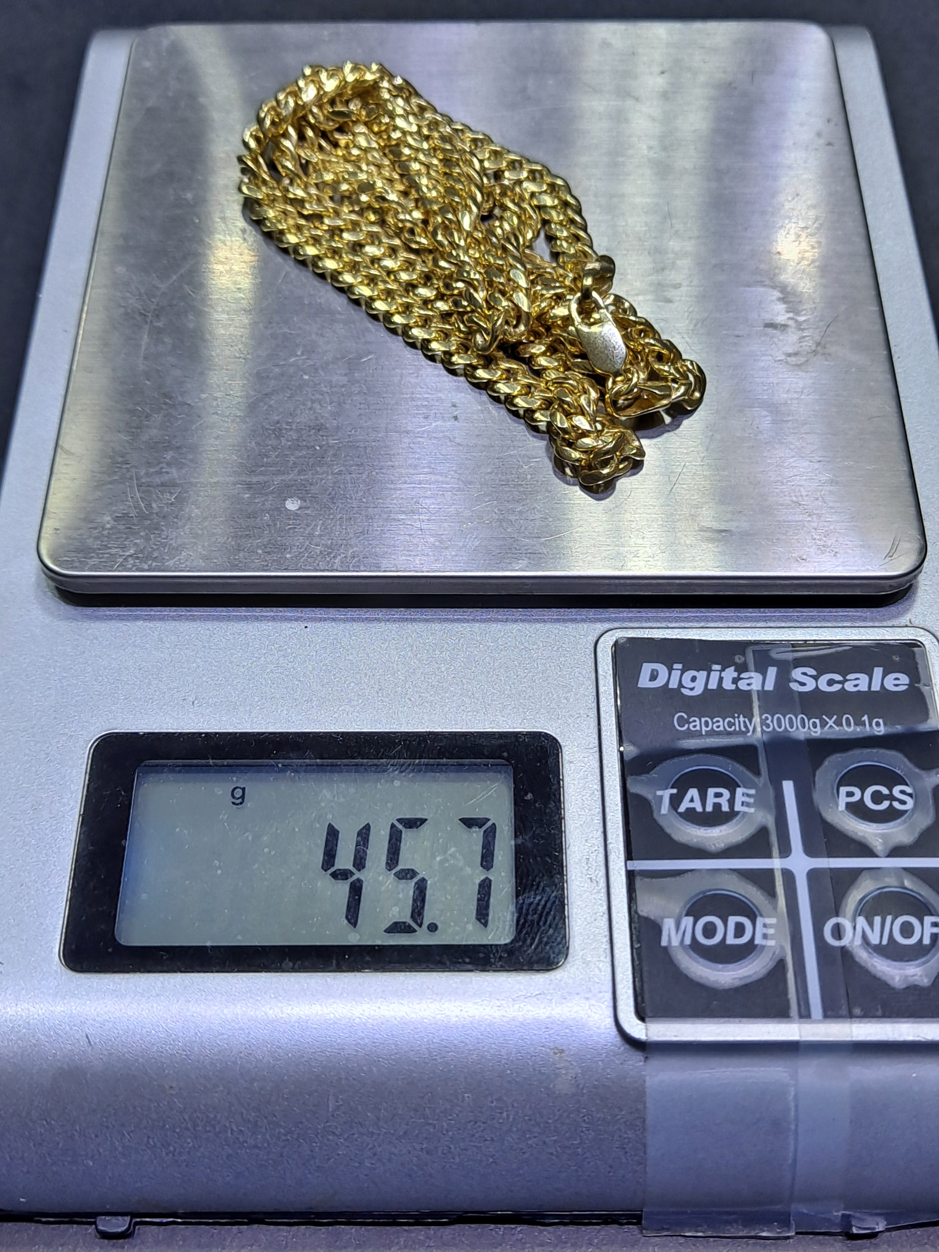 solid 10k new miami cuban link 45 grams 5.4mm 24inch