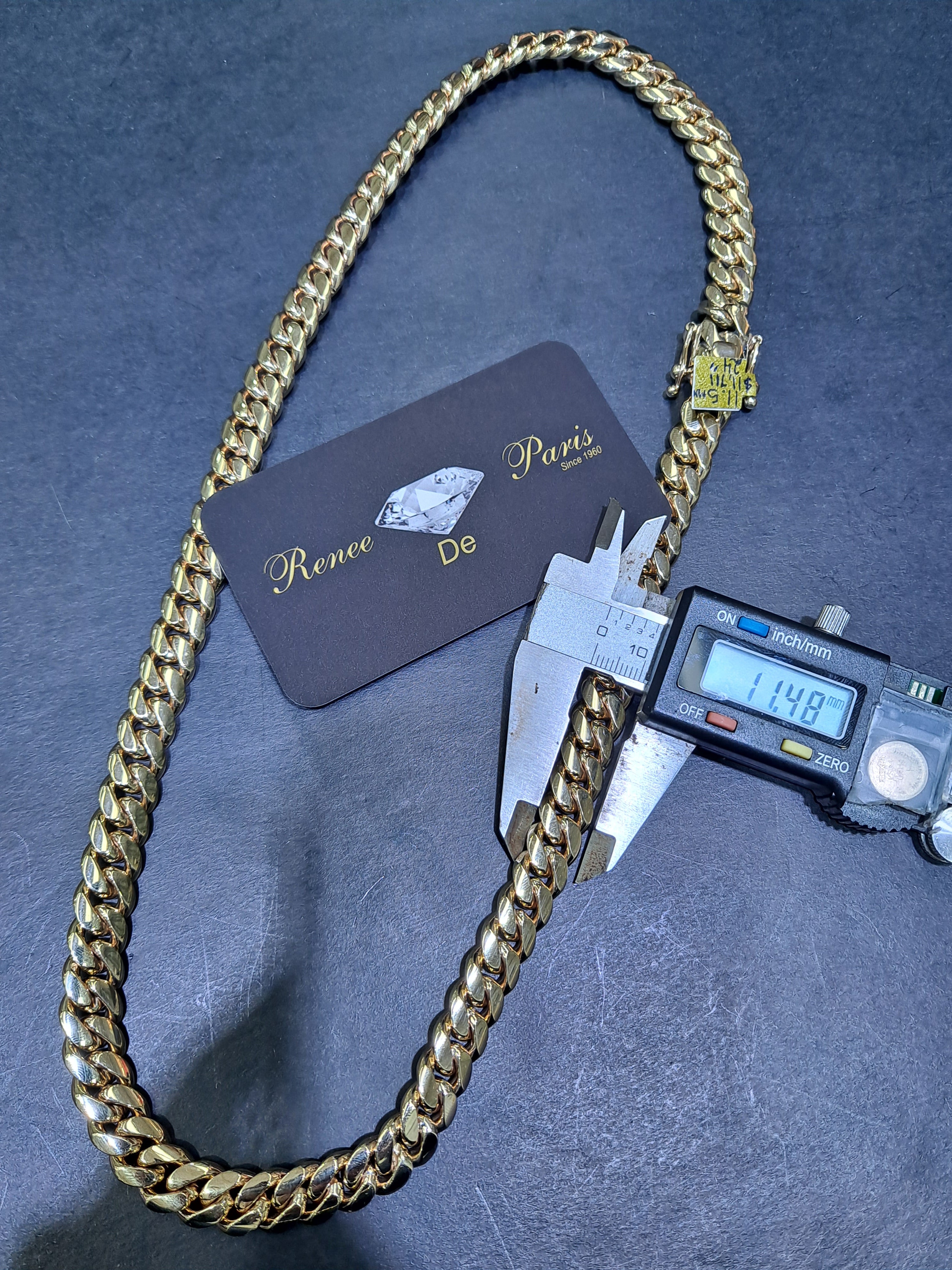 new 14k miami cuban link,239 grams,11.5mm,24inch