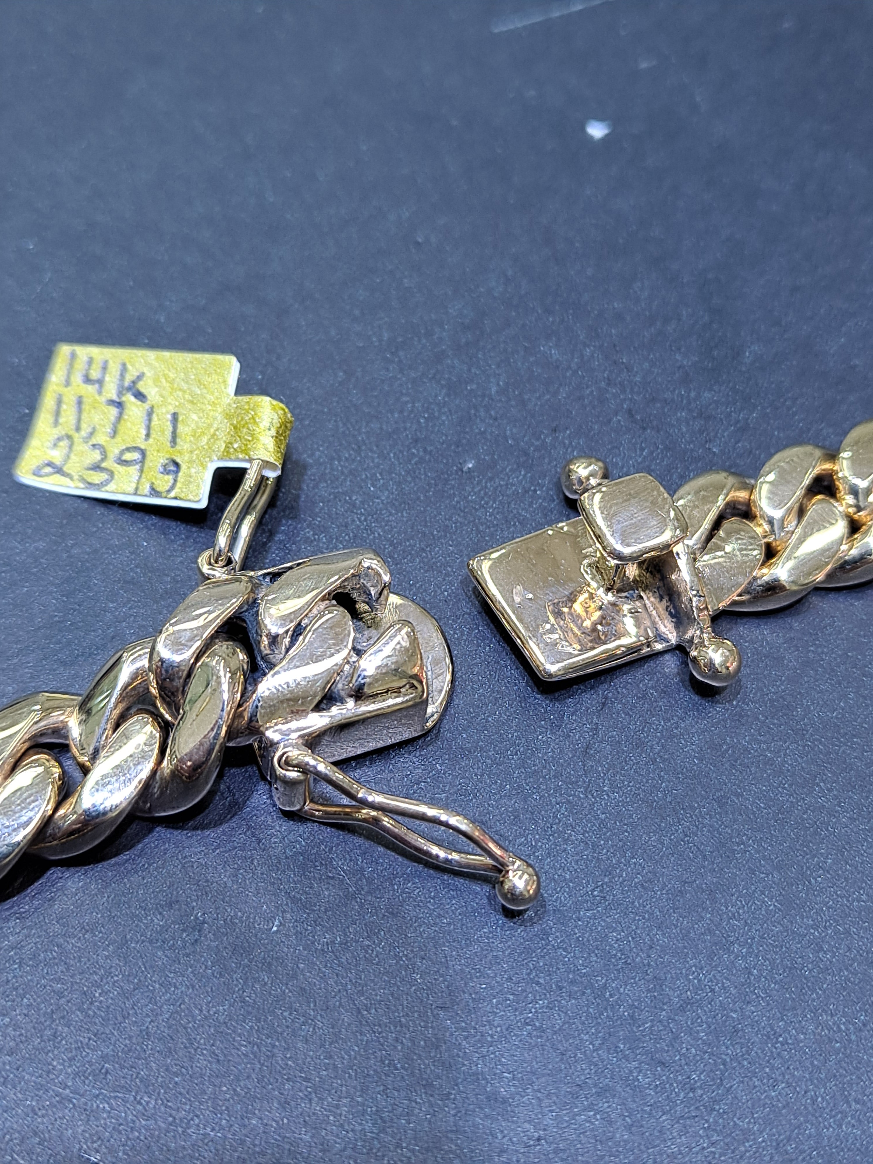 new 14k miami cuban link,239 grams,11.5mm,24inch