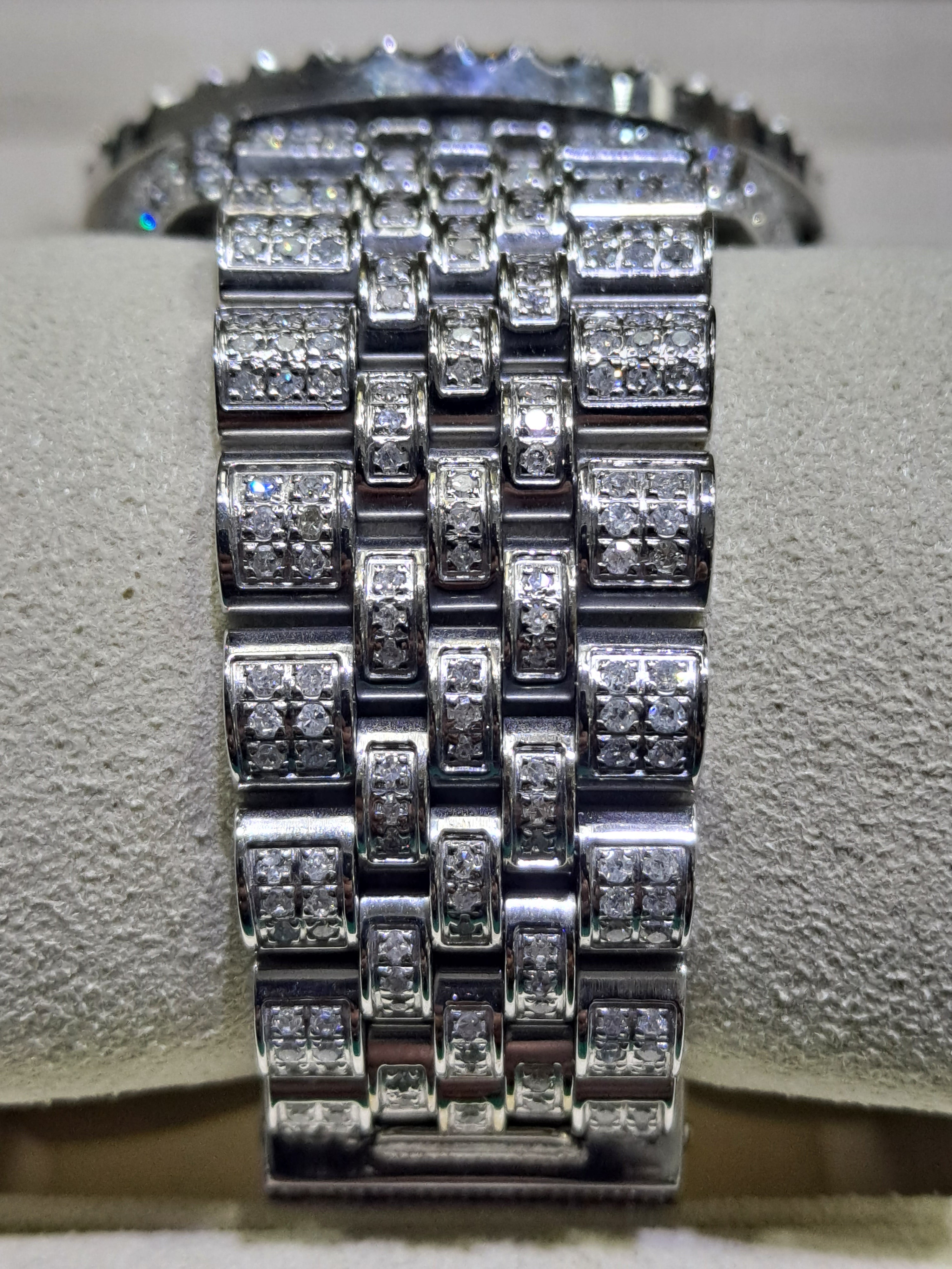 36mm rolex #1601 datejust iced bustdown 15ct natural diamonds si-vs1