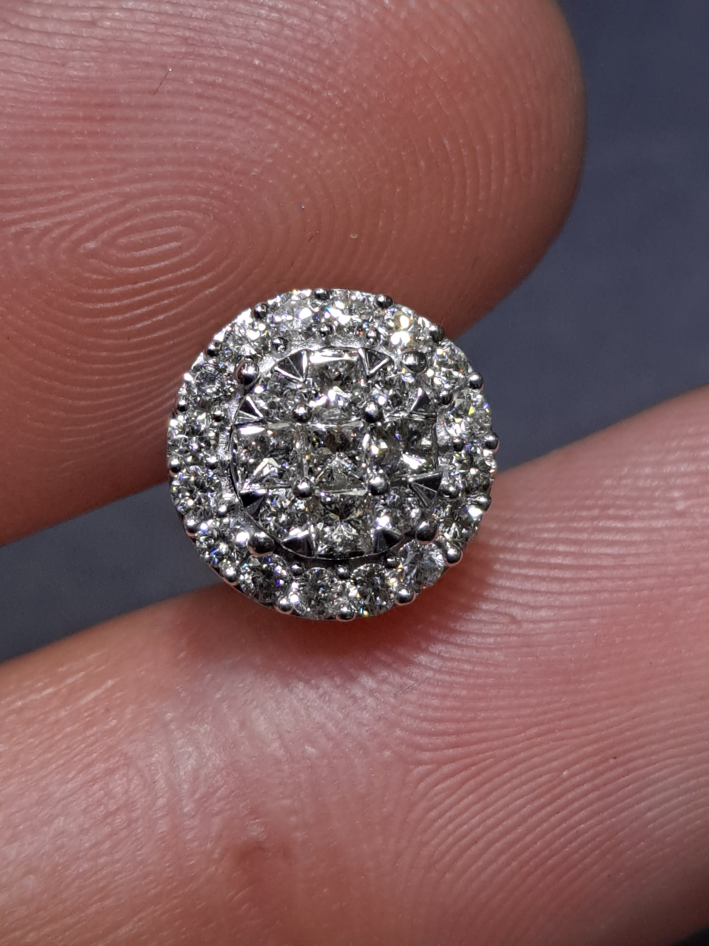 diamond cluster stud earrings .45 cts