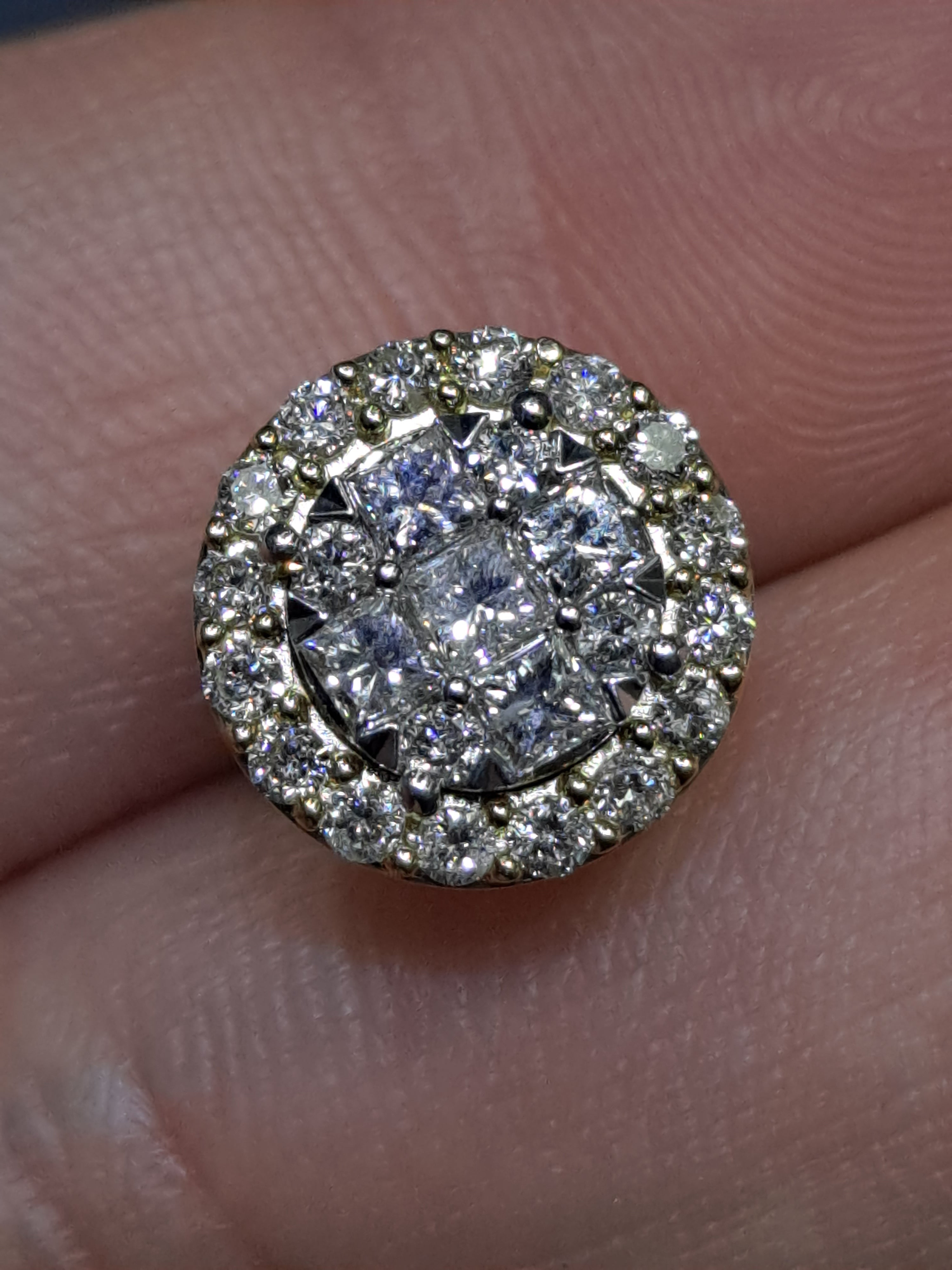 diamond cluster stud earrings | .53 ct t.w. 14k yellow gold