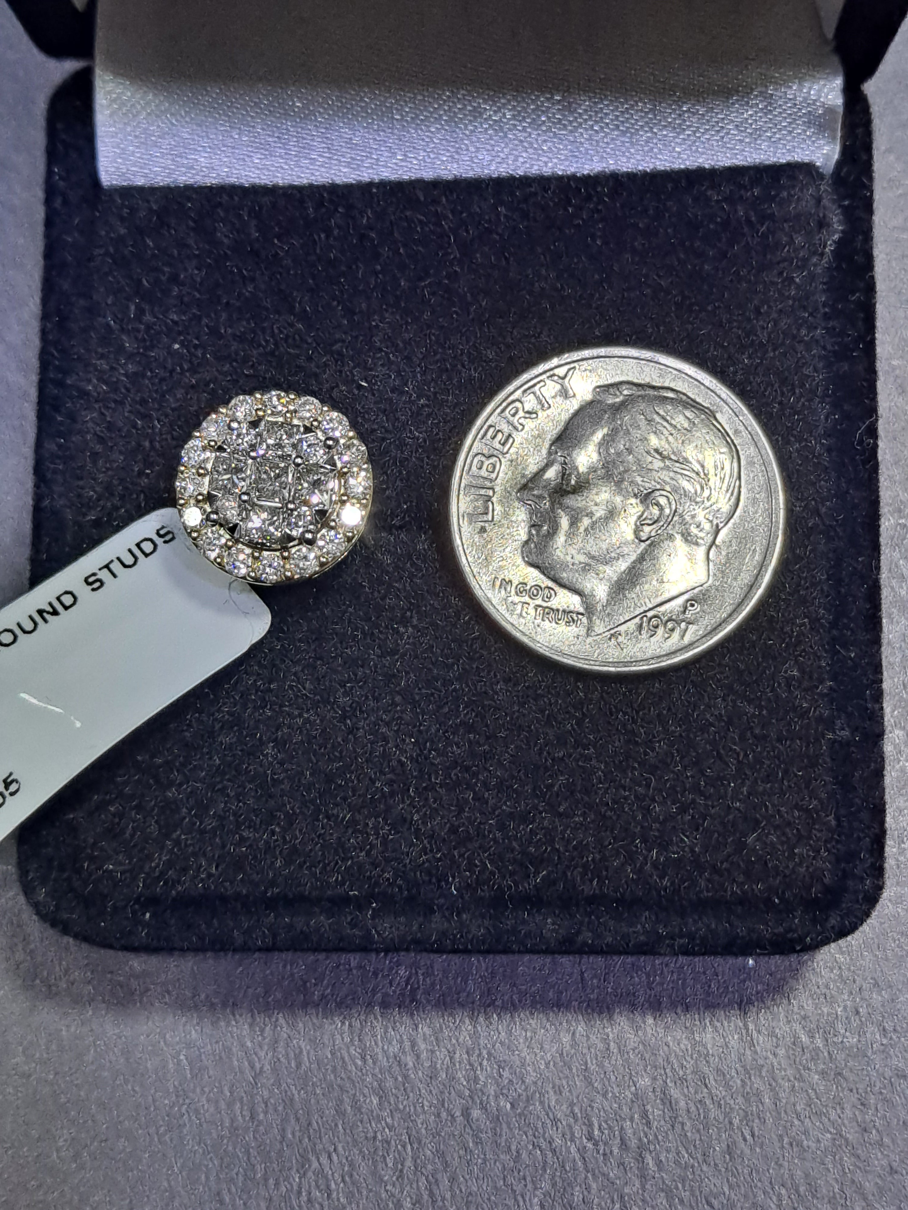 diamond cluster stud earrings .45 cts