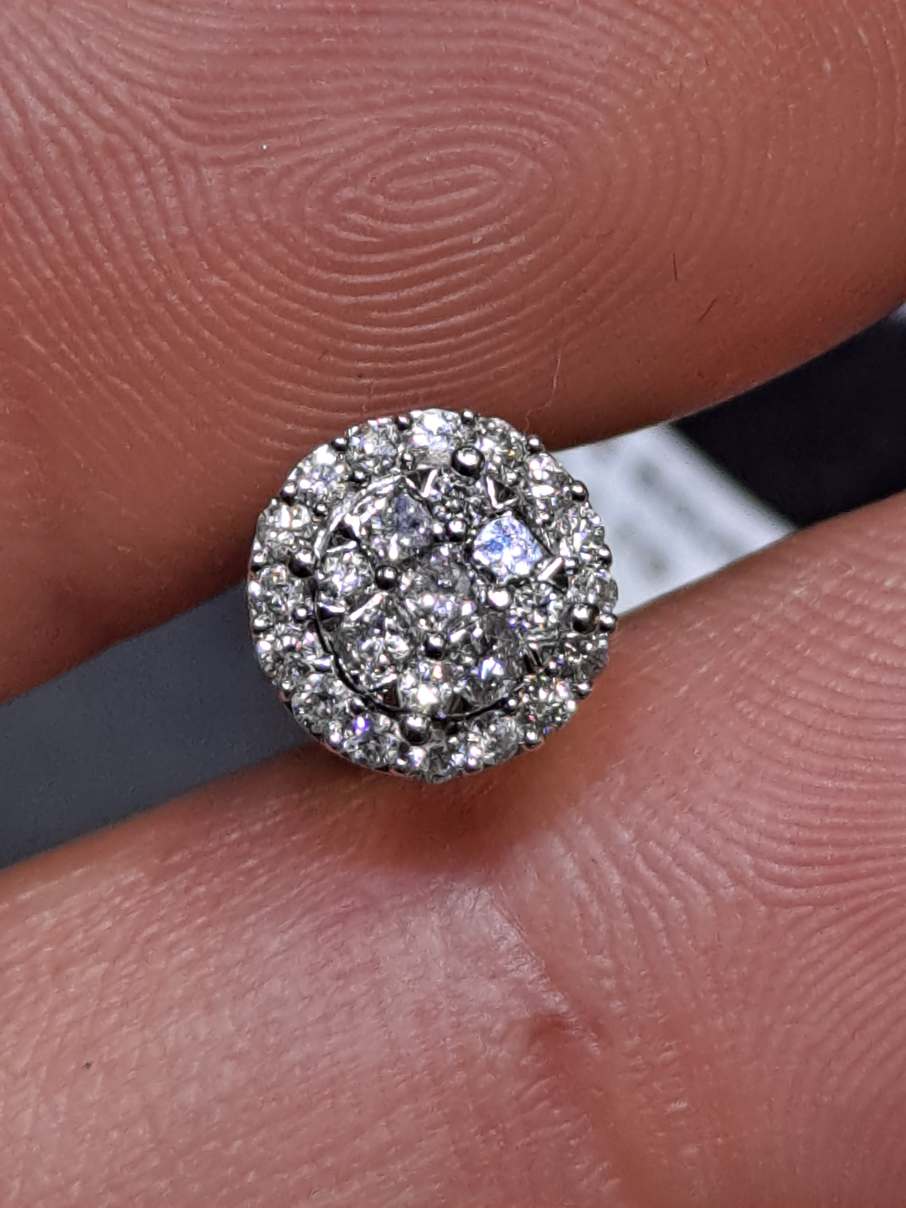 diamond cluster stud earrings | .53 ct t.w. 14k yellow gold