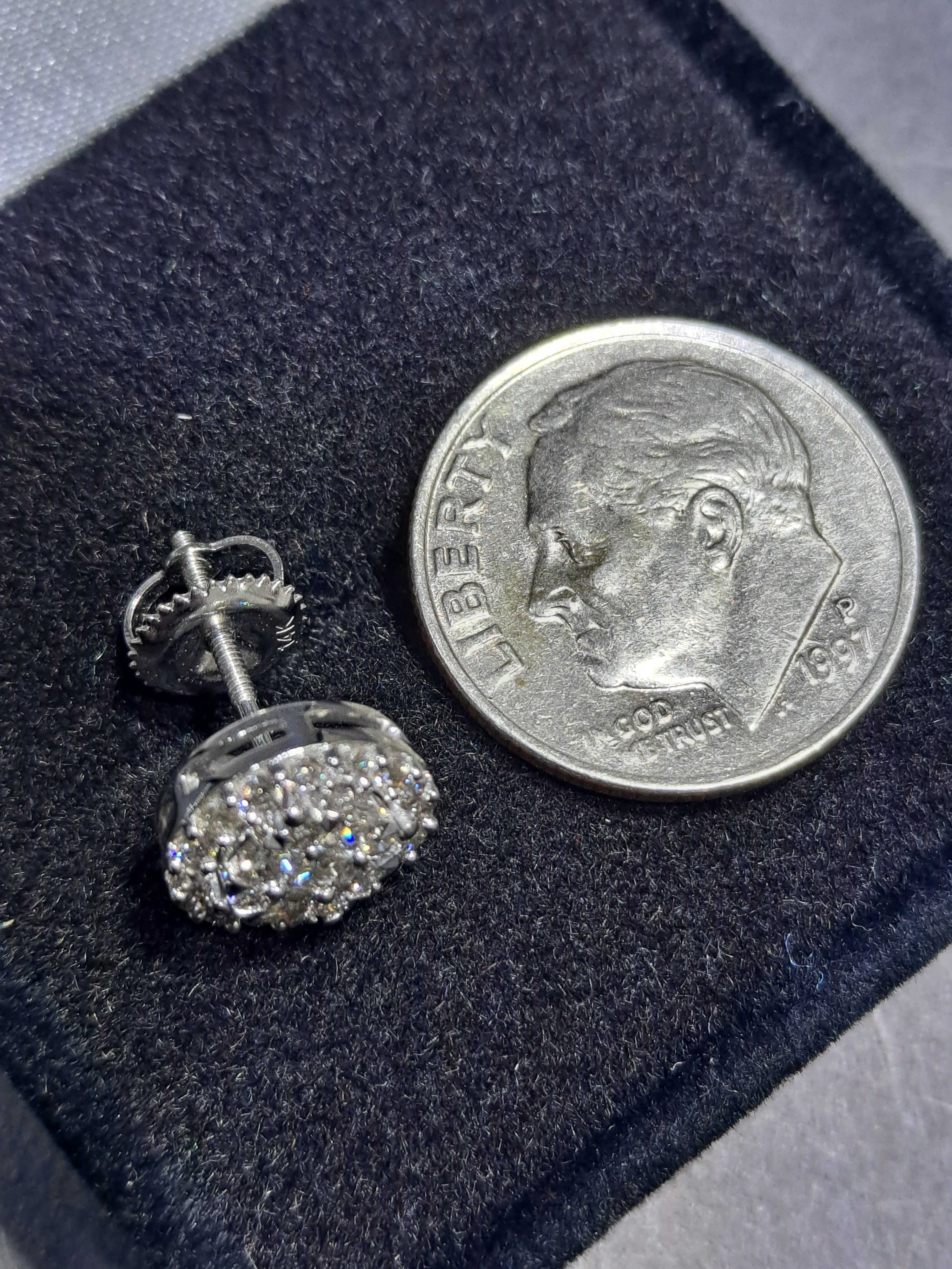diamond cluster stud earrings .45 cts