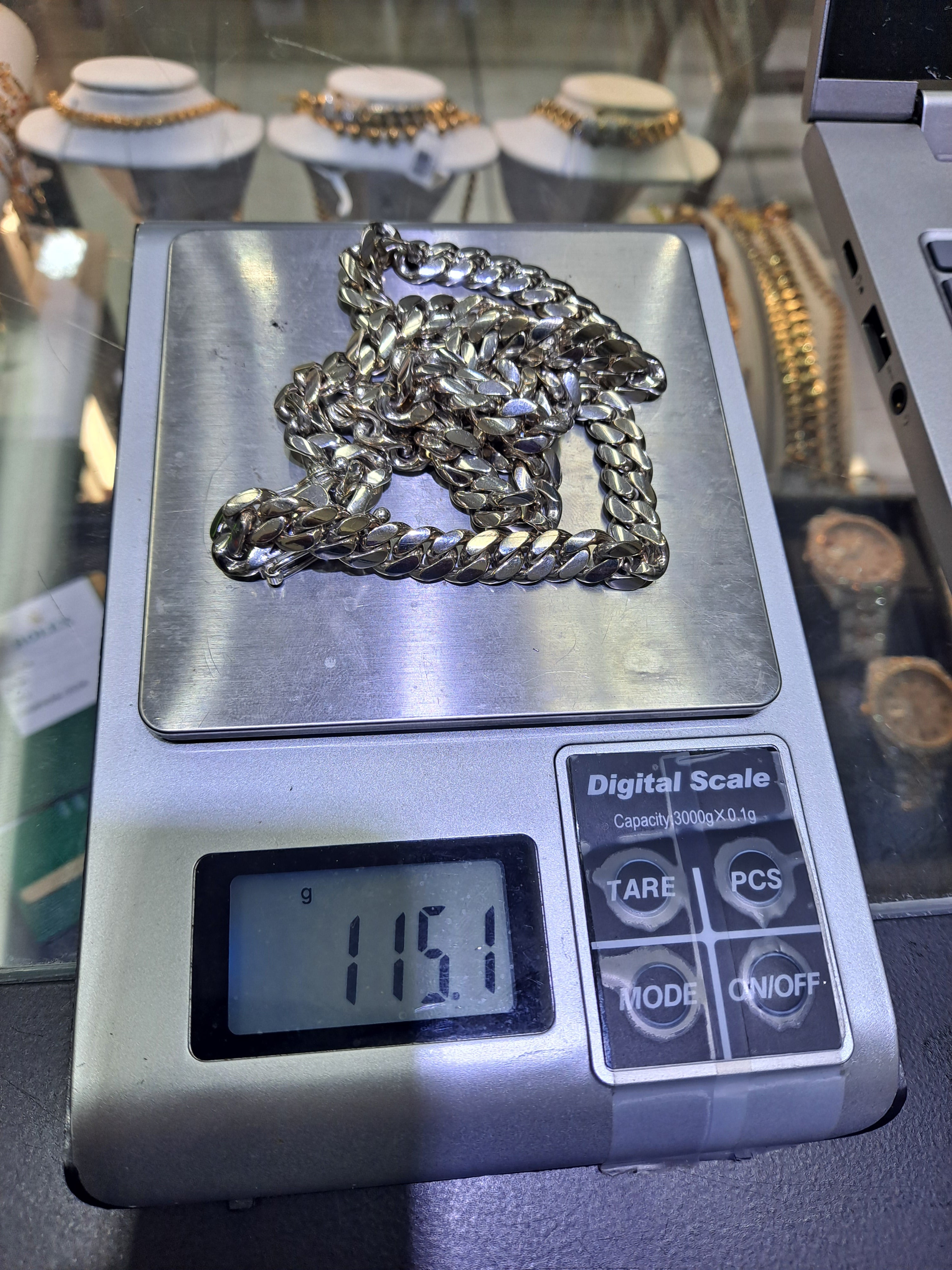 new 10k 8mm white gold solid miami cuban link 115 grams 22 inches