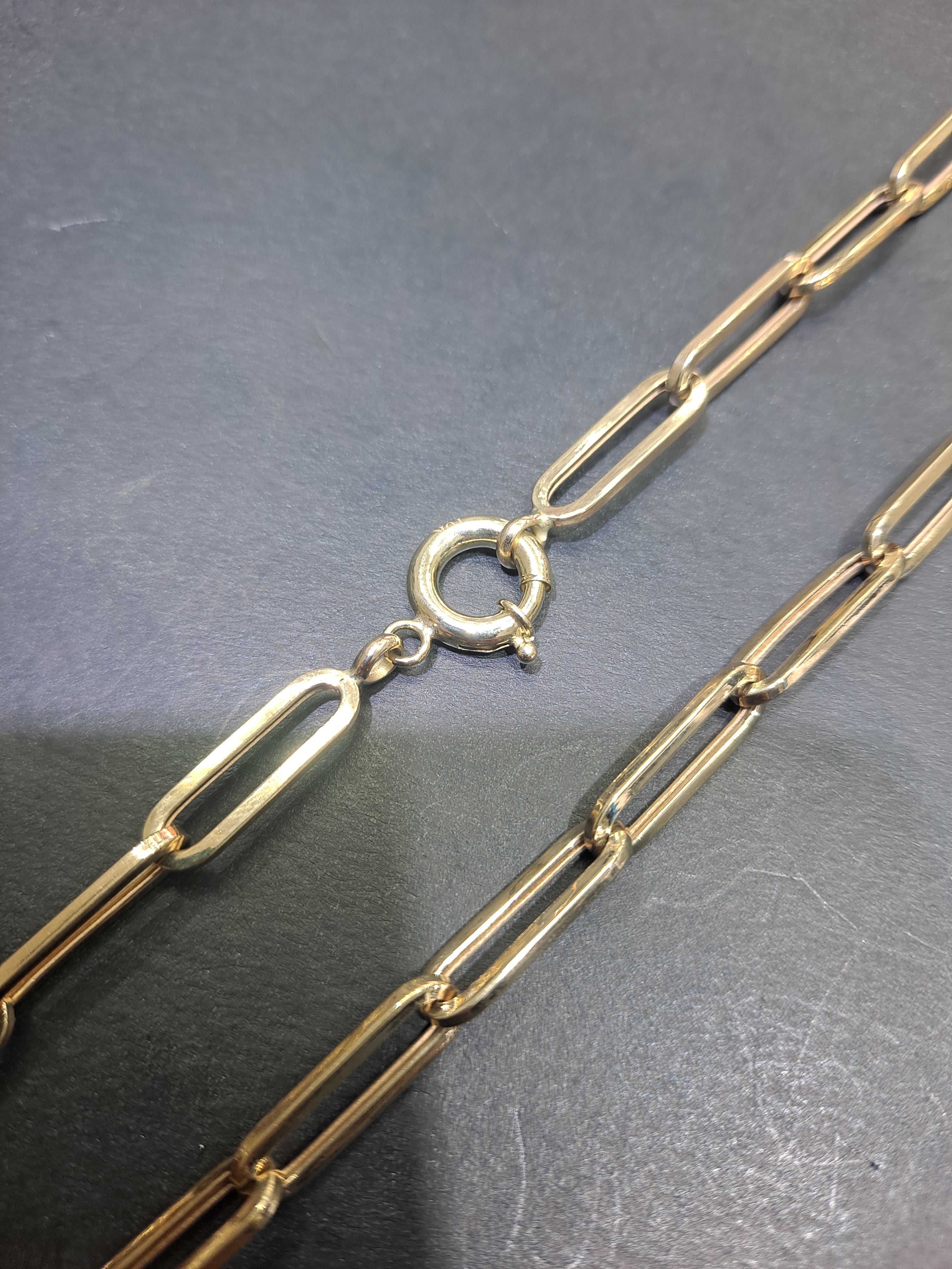 new 10k paperclip italian made chain