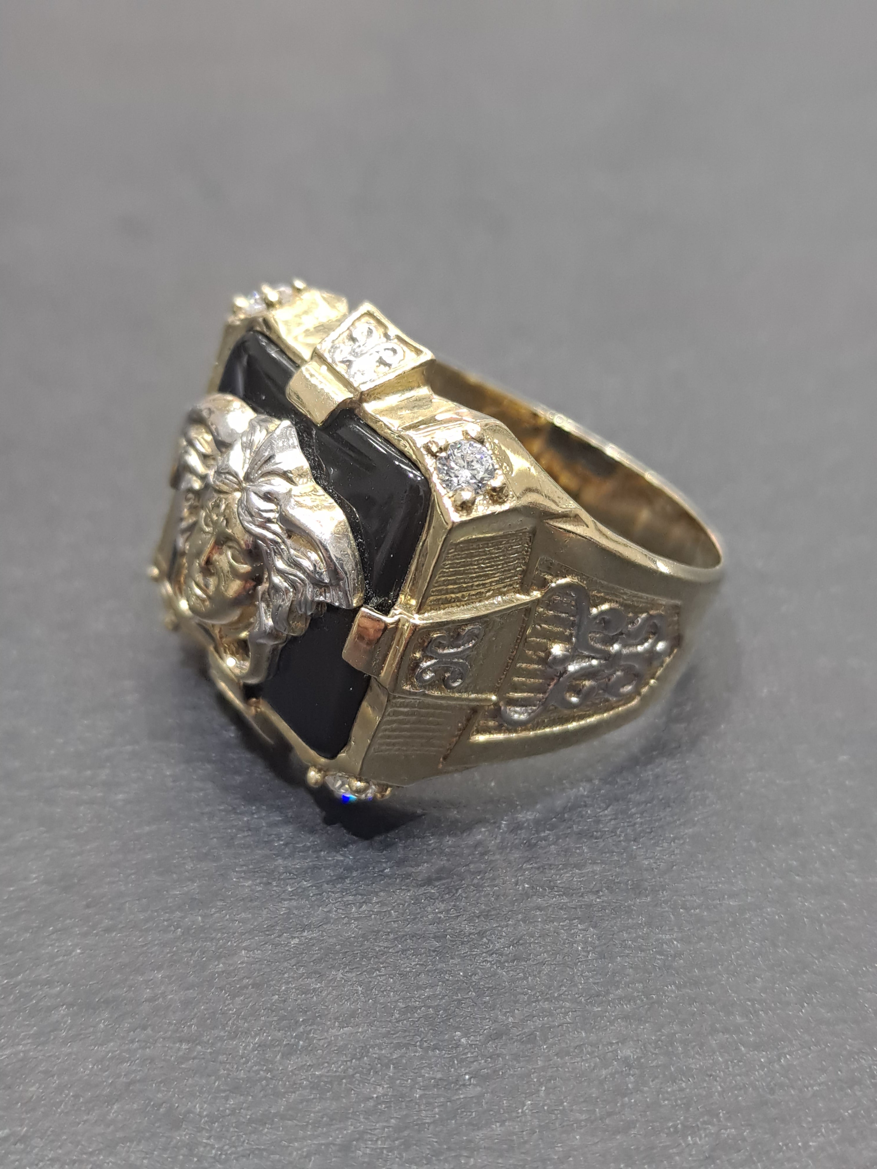 new 10k black medussa ring