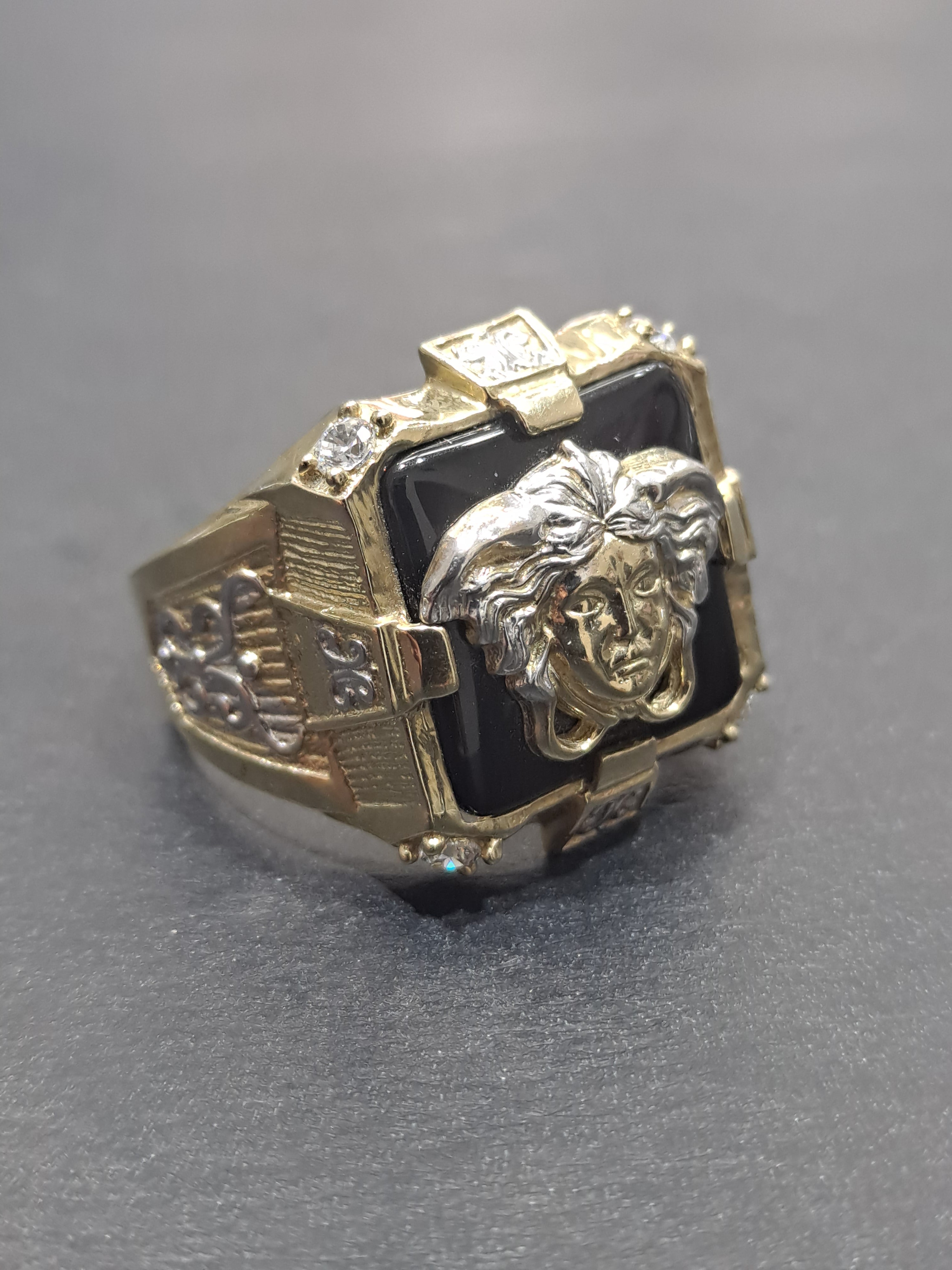 new 10k black medussa ring