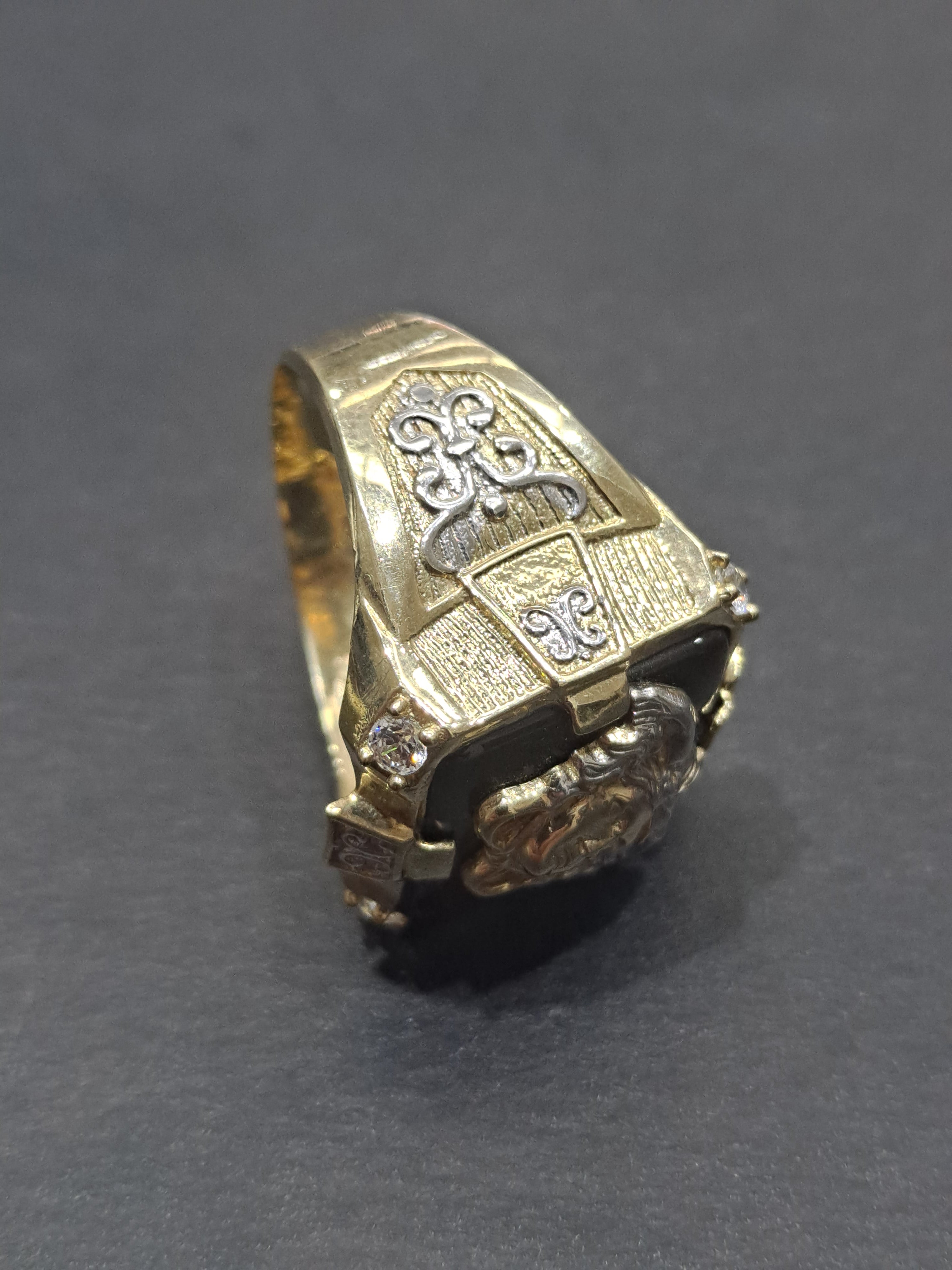 new 10k black medussa ring