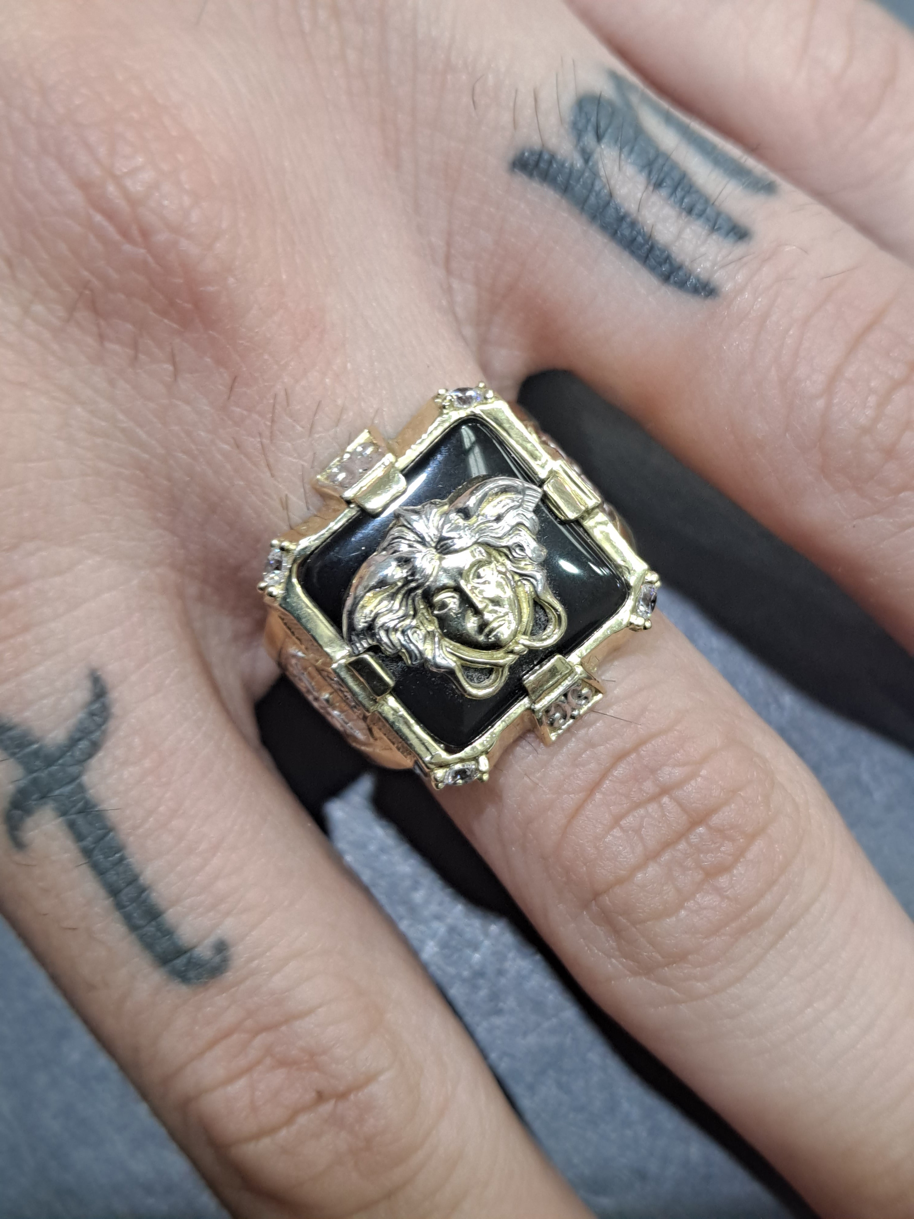 new 10k black medussa ring