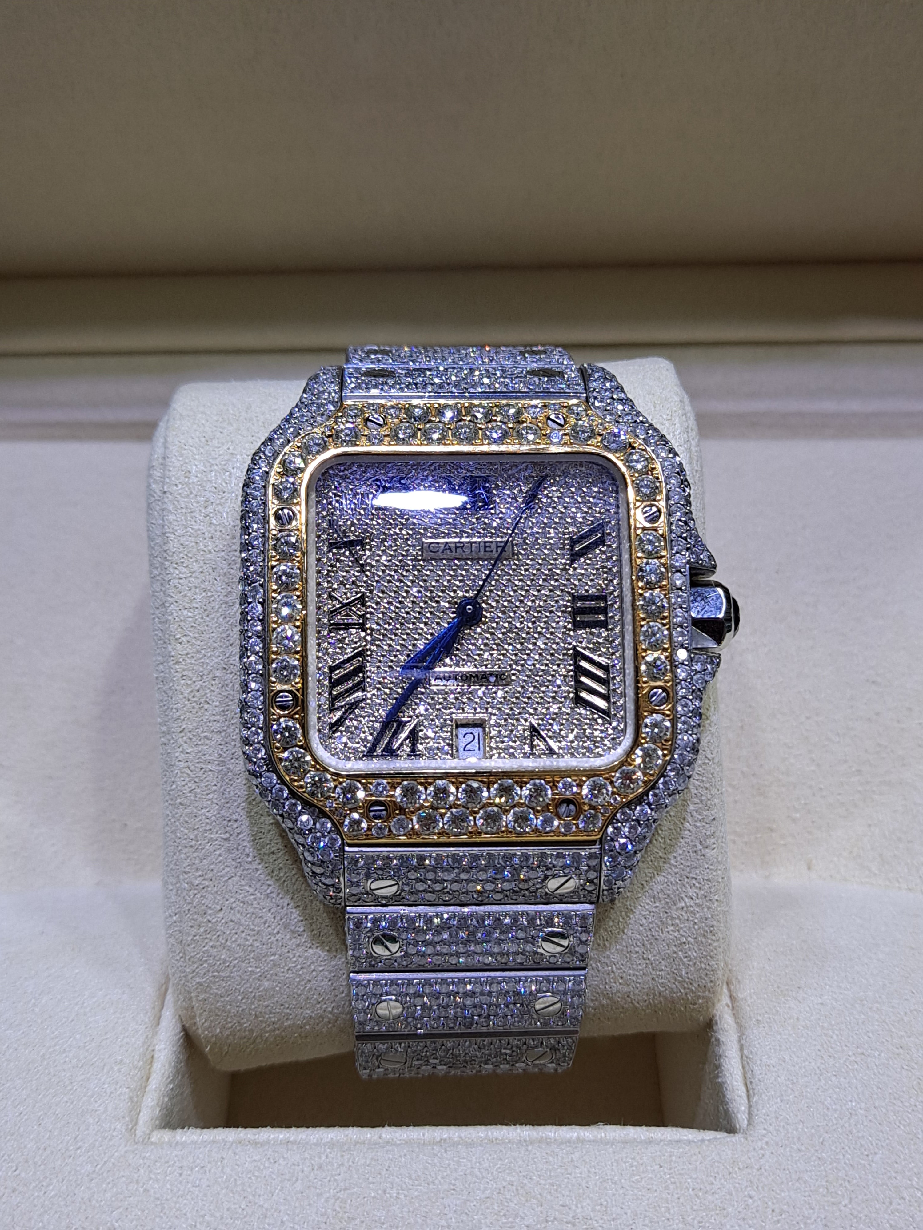 cartier santos bust down