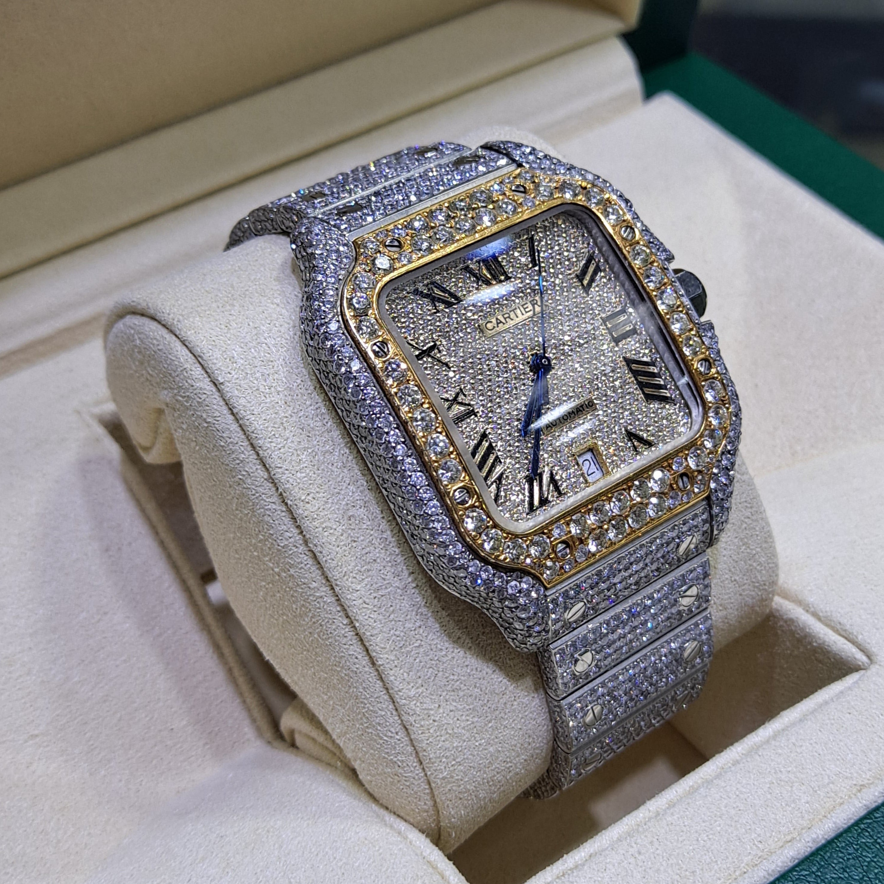 cartier santos bust down