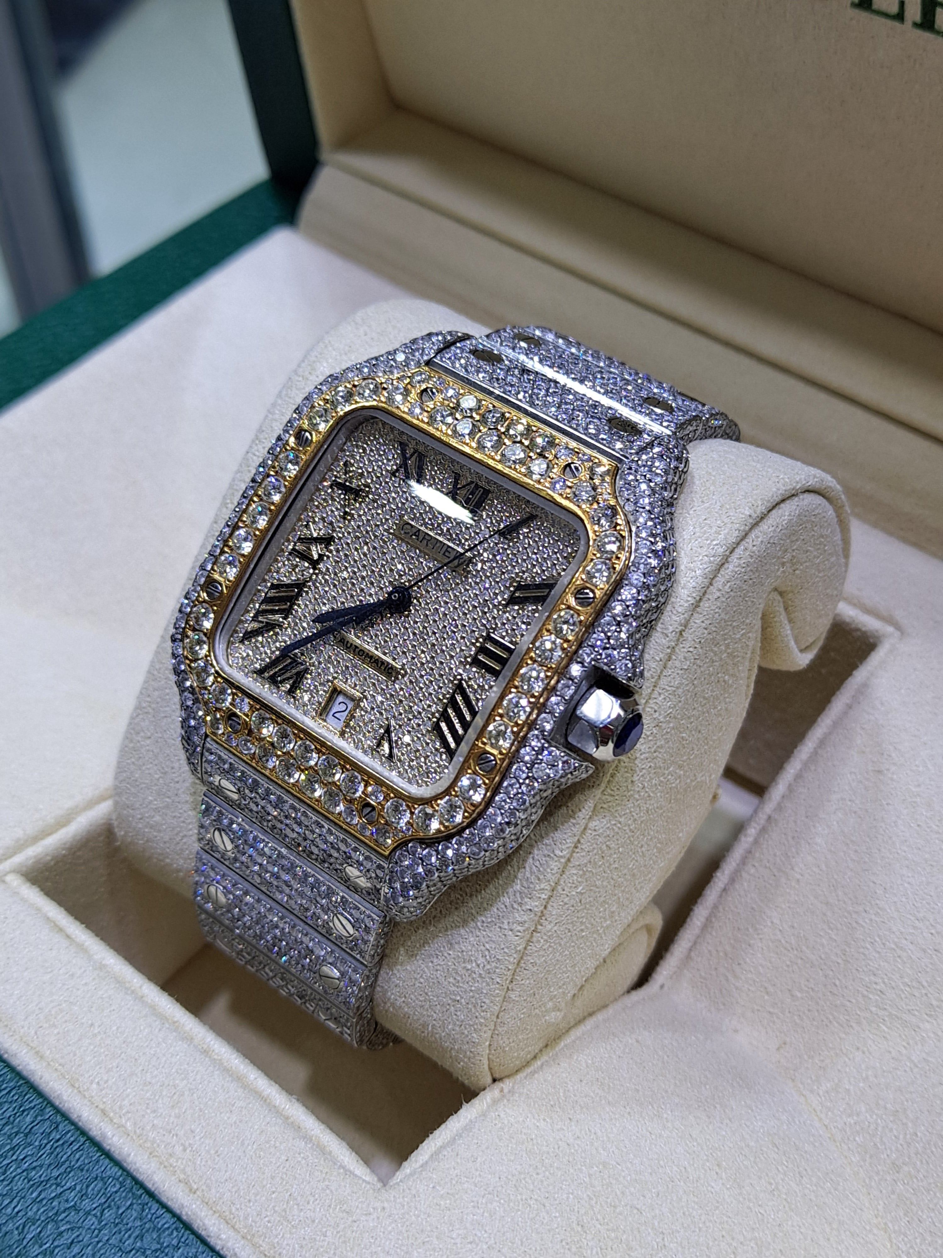 cartier santos bust down