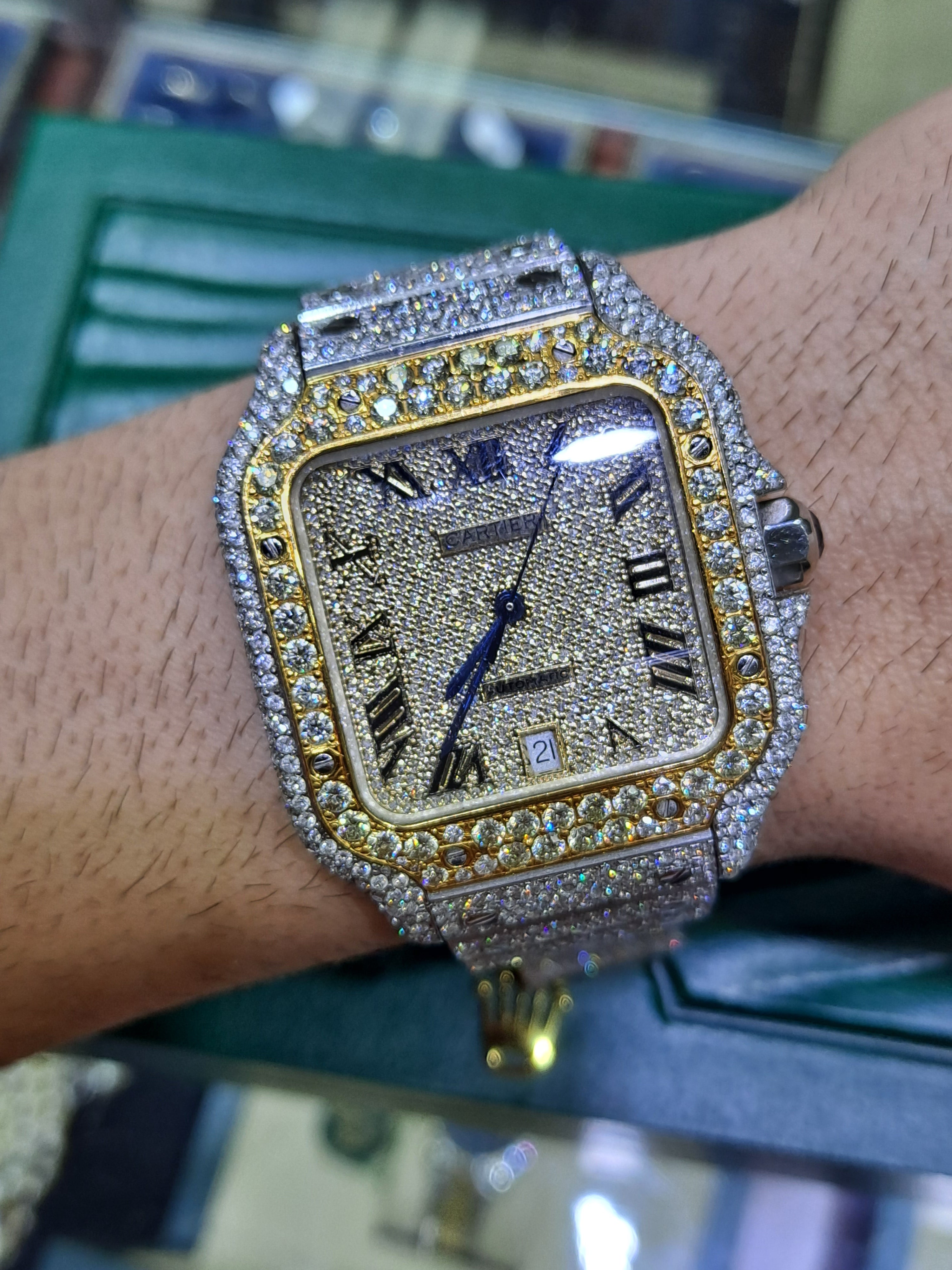 cartier santos bust down